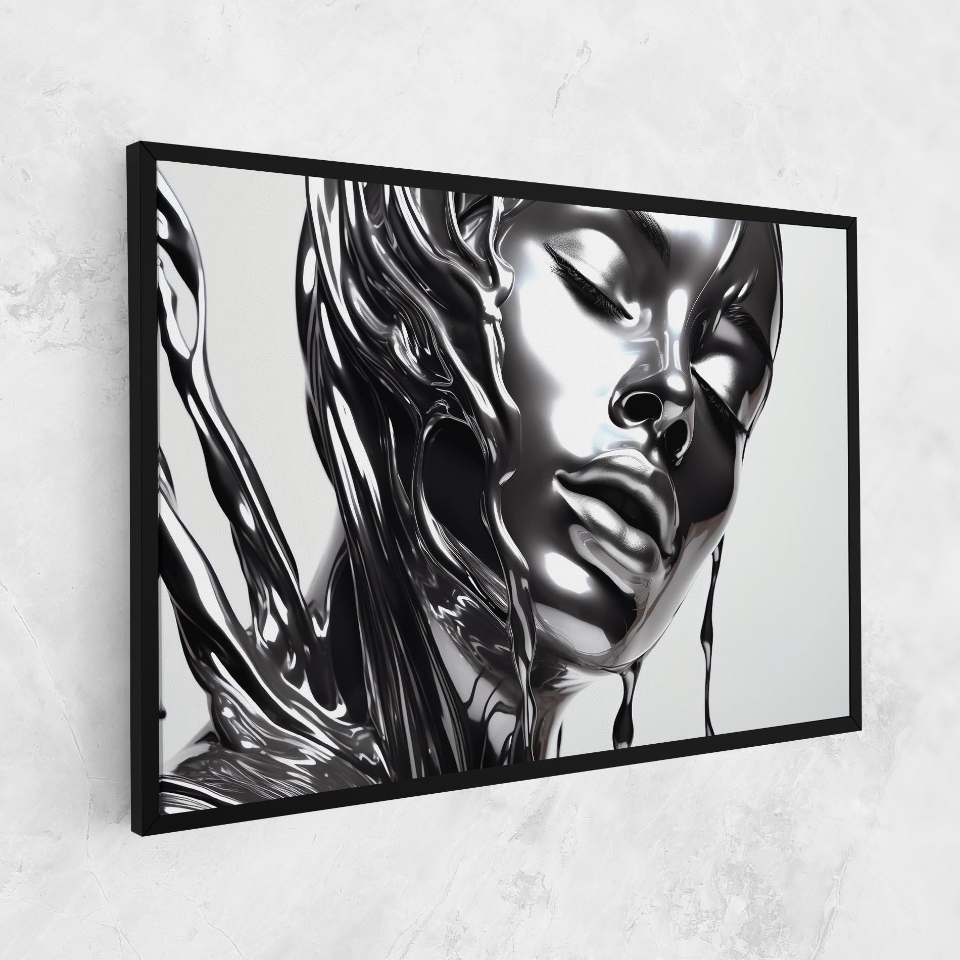 Tablou Canvas Silver Liquid Woman mockup 1