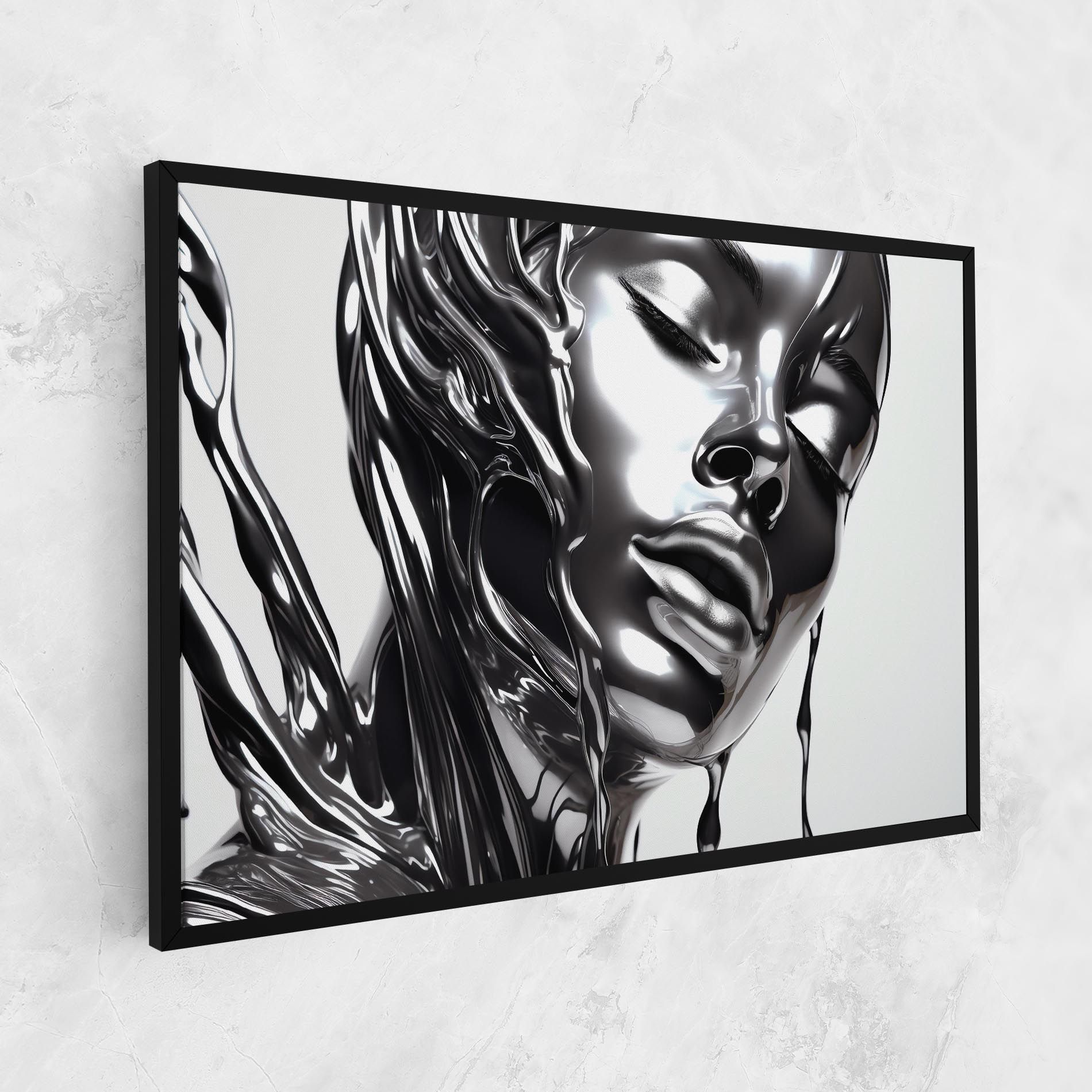 Silver Liquid Woman mockup 1