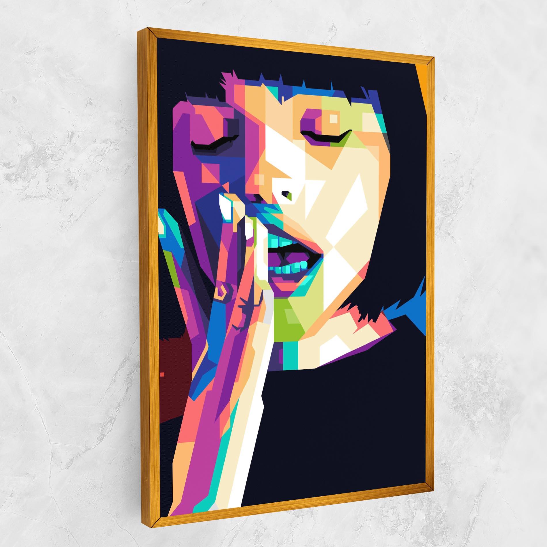 Tablou Canvas Polygonal Pretty Girl mockup 1