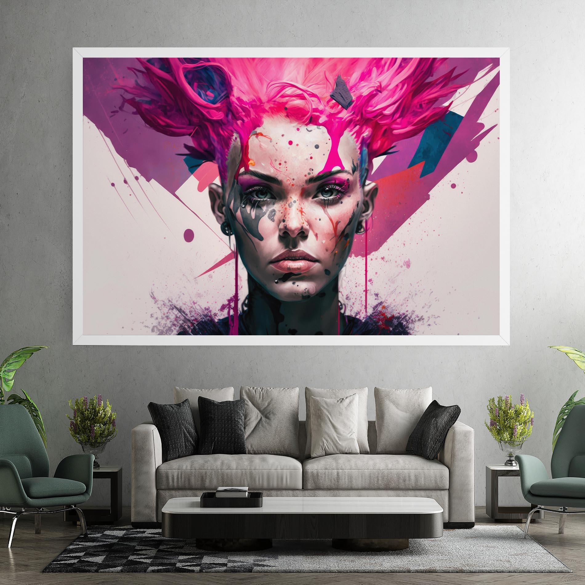 Tablou Canvas Abstract Pink Hair mockup 7