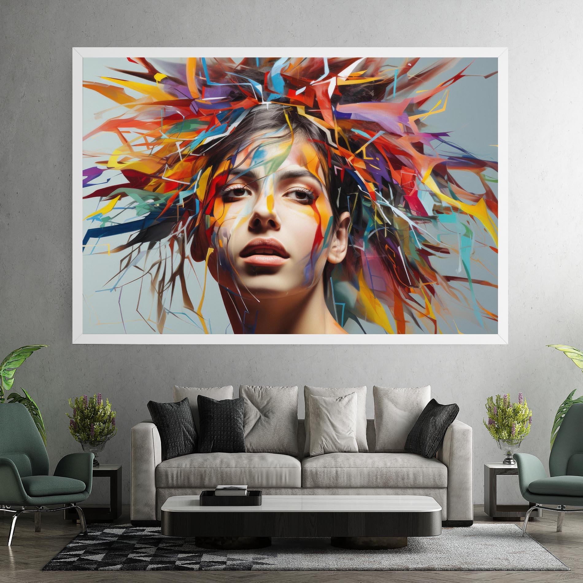 Tablou Canvas Colorful Paint Hair mockup 7