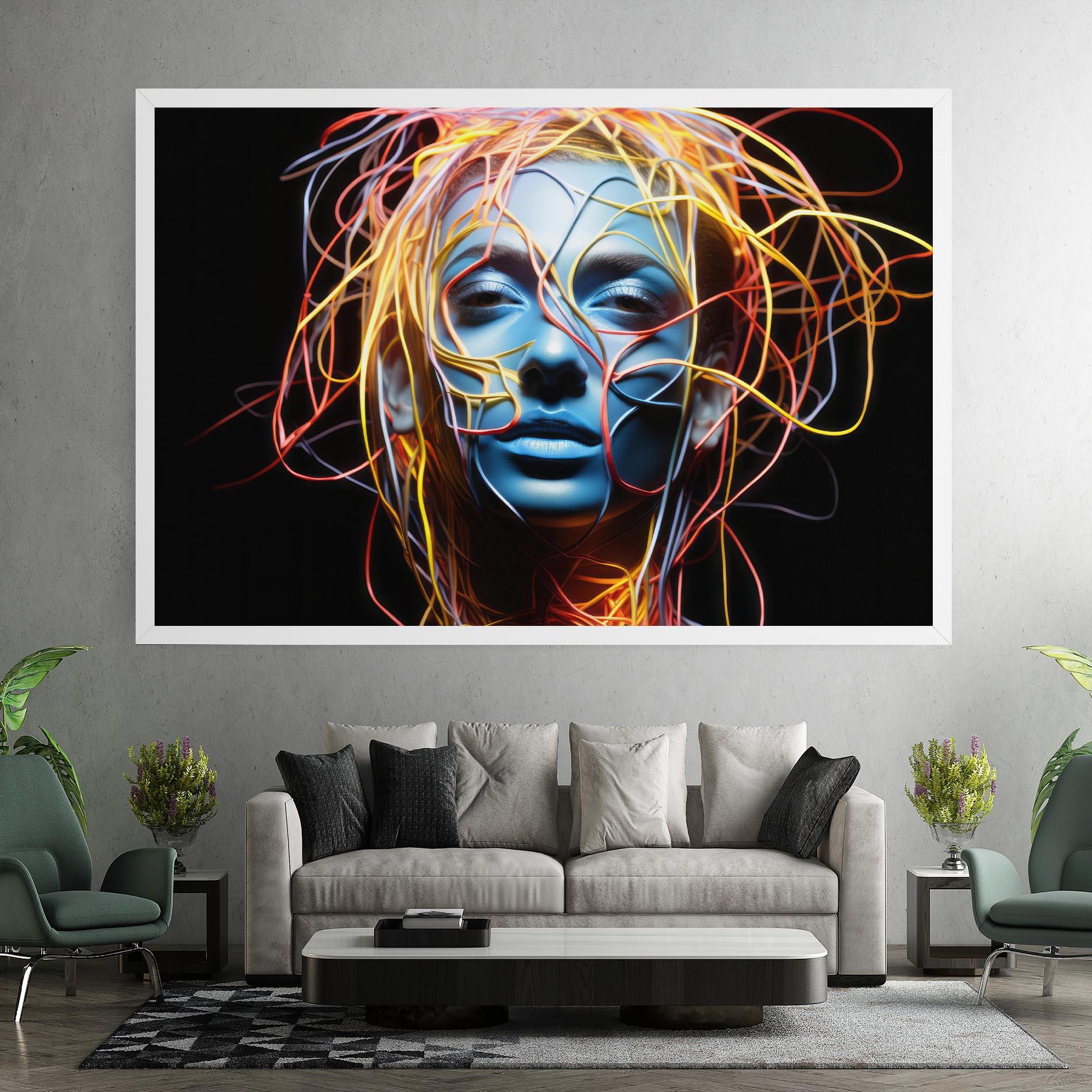 Tablou Canvas Neon Lights Hair mockup 7