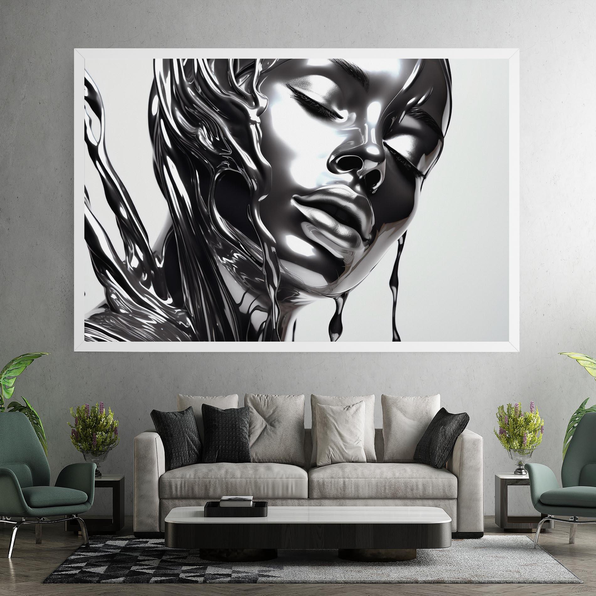 Tablou Canvas Silver Liquid Woman mockup 7