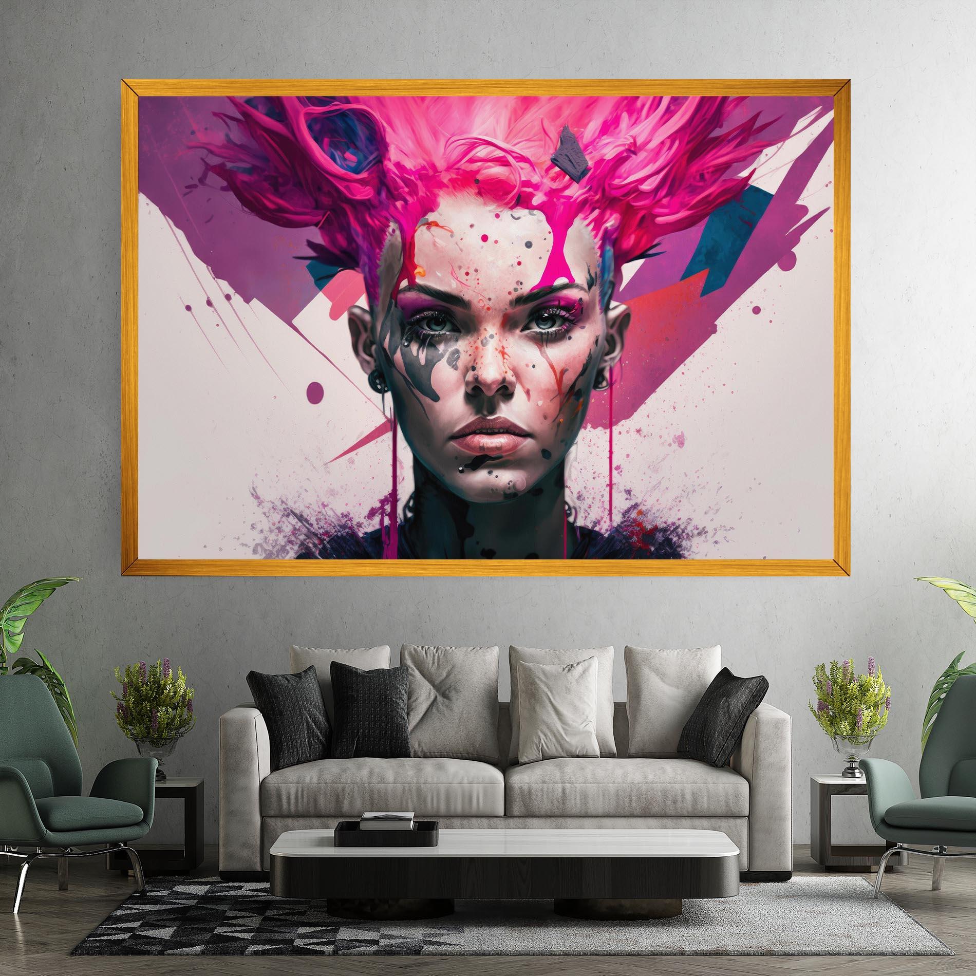 Tablou Canvas Abstract Pink Hair mockup 7