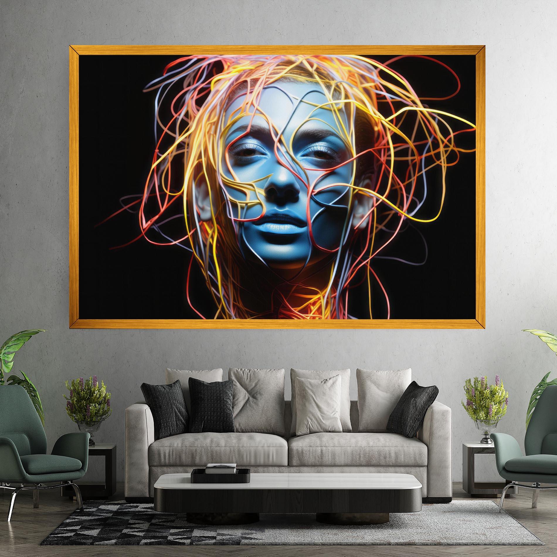 Tablou Canvas Neon Lights Hair mockup 7