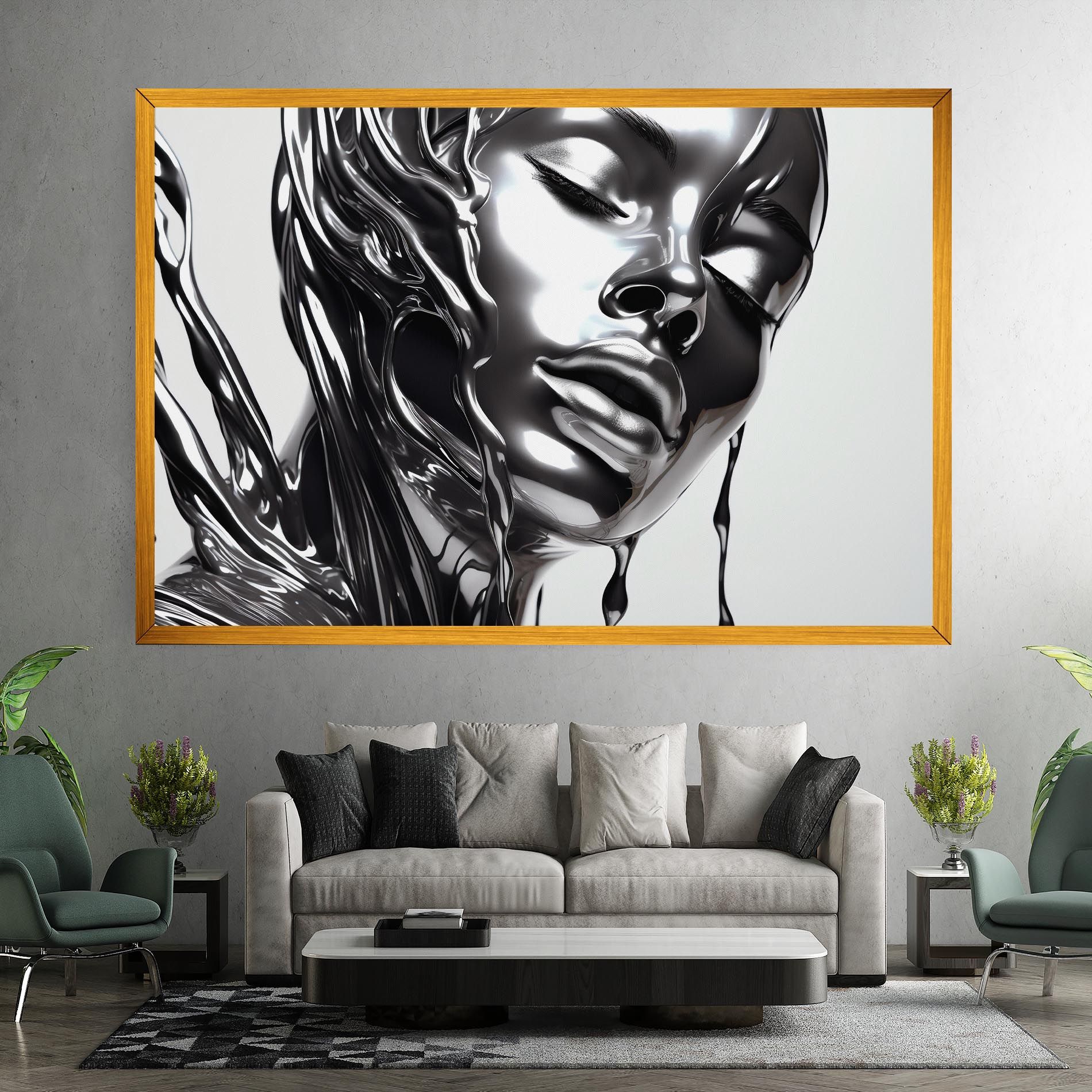 Silver Liquid Woman mockup 7
