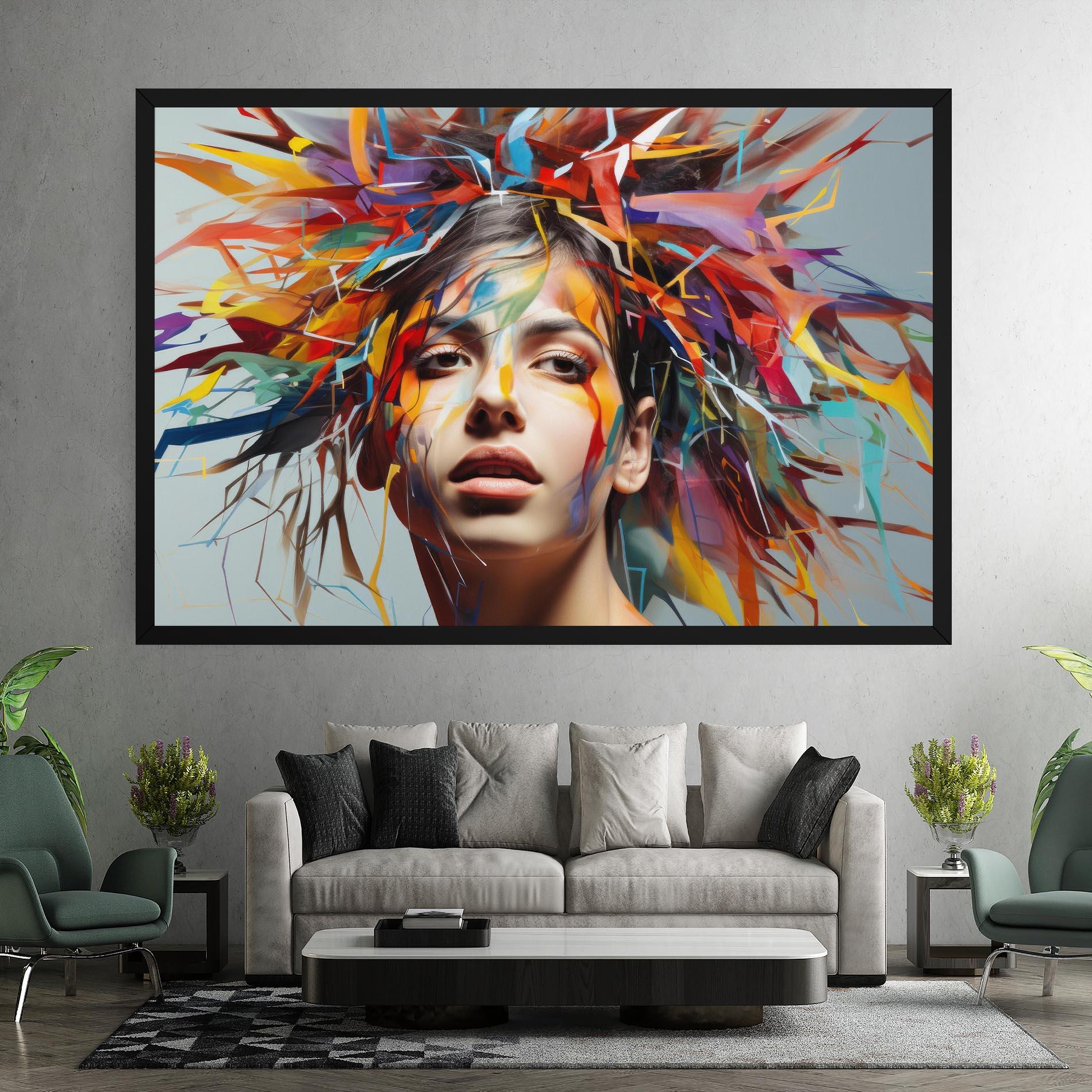 Tablou Canvas Colorful Paint Hair mockup 7