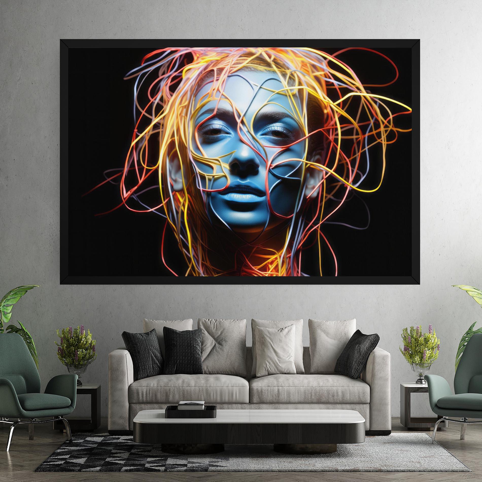 Tablou Canvas Neon Lights Hair mockup 7