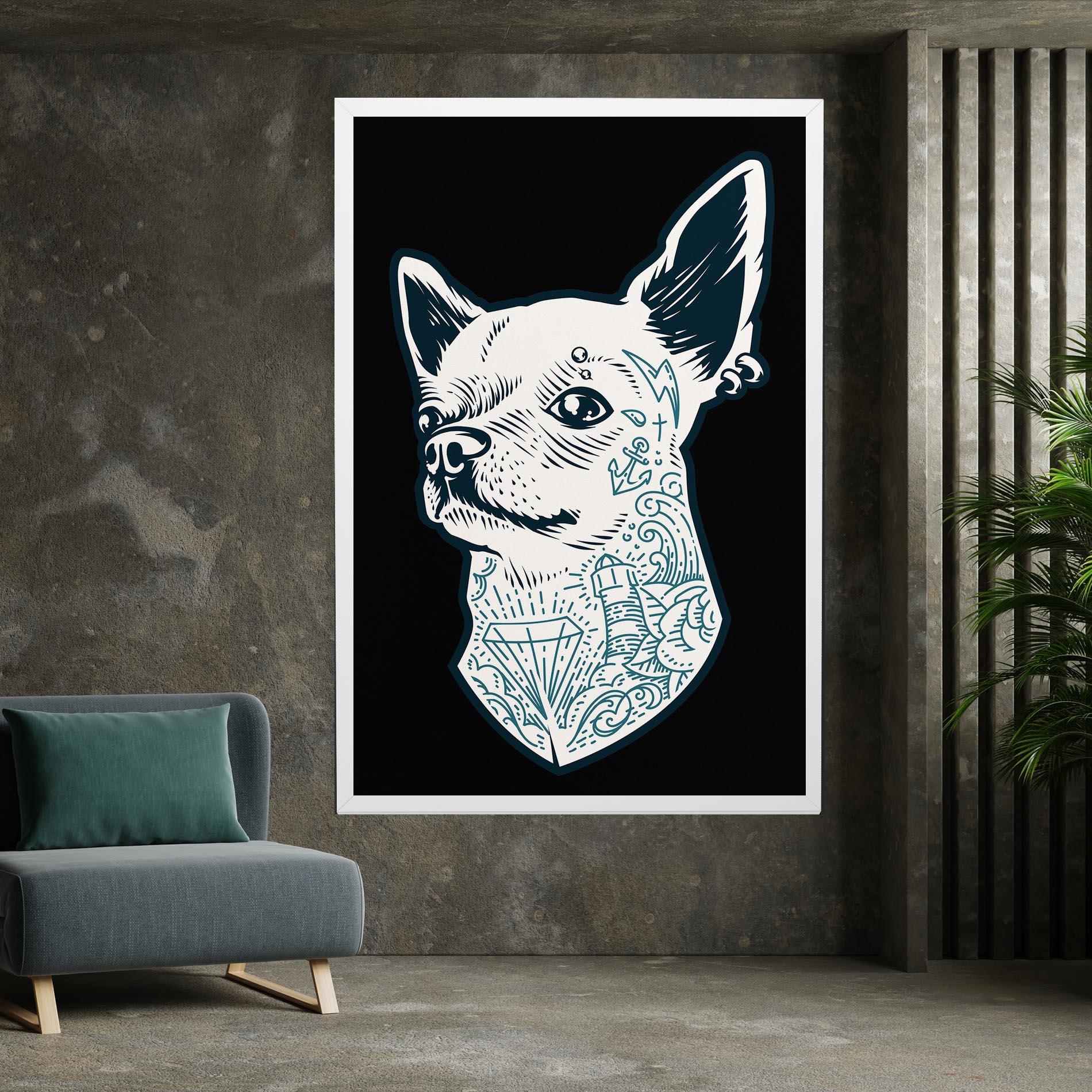 Tablou Canvas Chihuahua Tattoo mockup 7