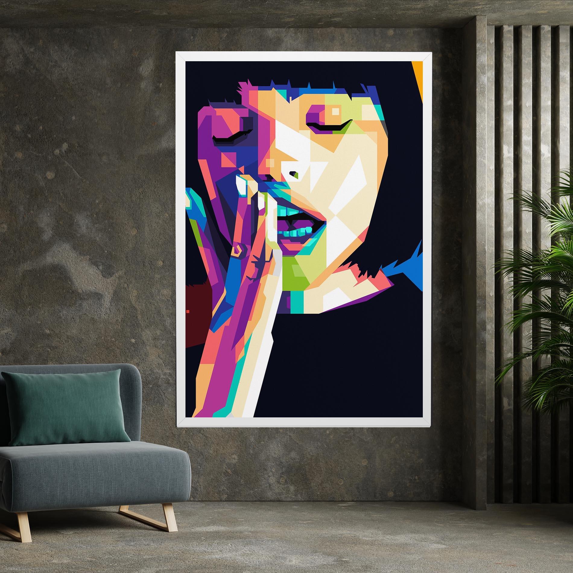 Tablou Canvas Polygonal Pretty Girl mockup 7