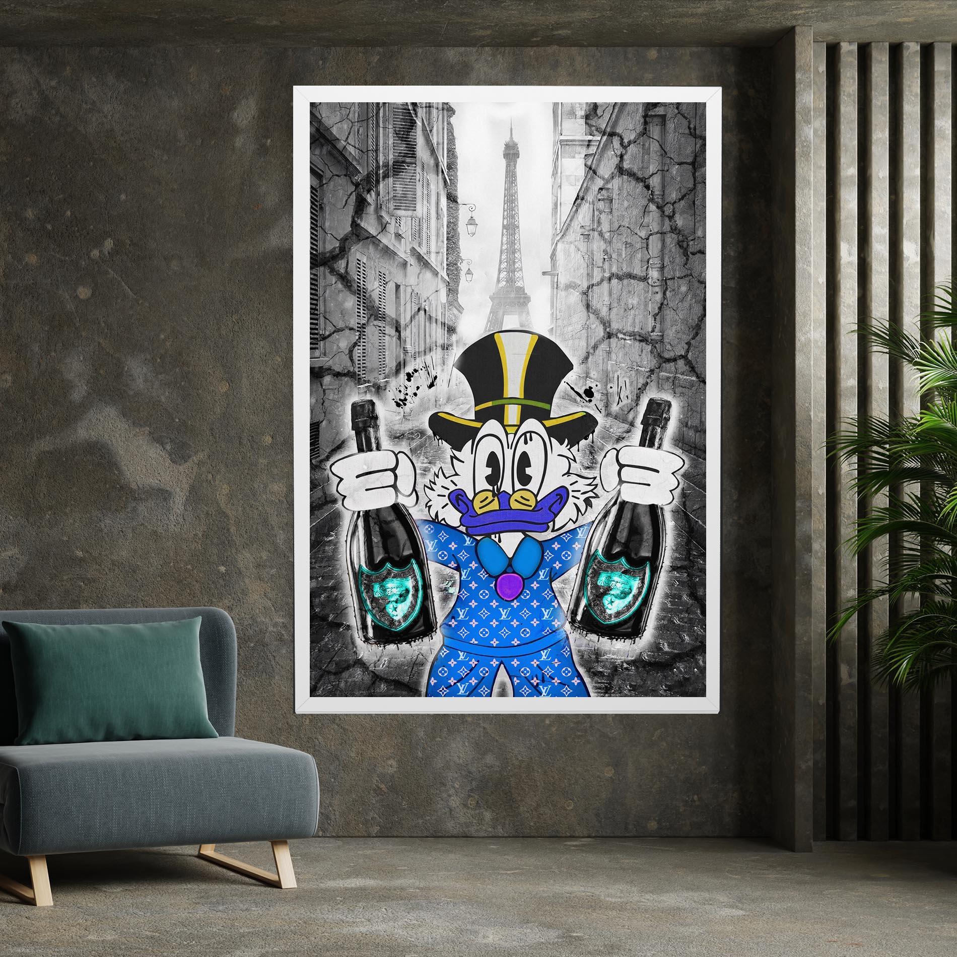 Tablou Canvas Wheres My Champagne Blue mockup 7