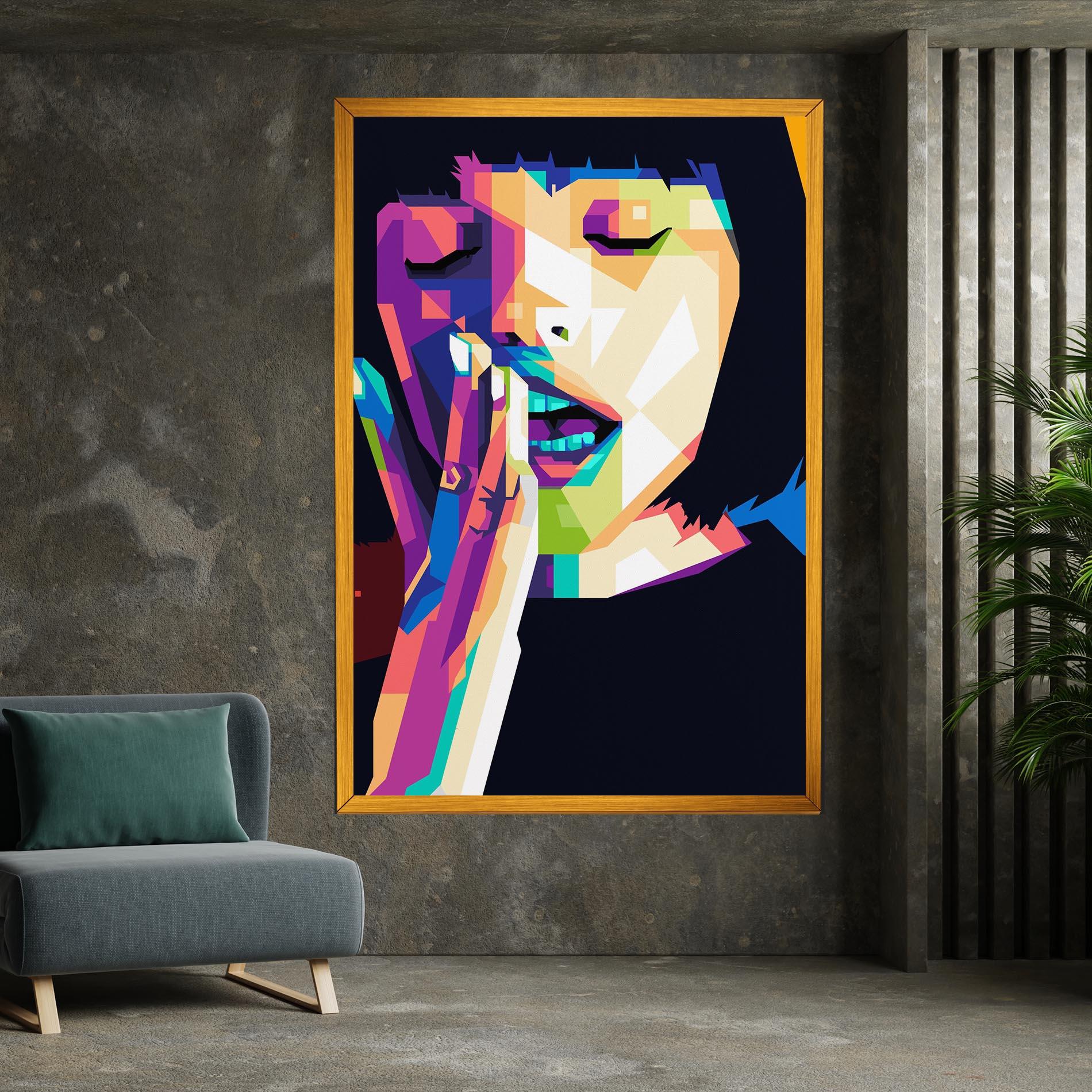 Tablou Canvas Polygonal Pretty Girl mockup 7