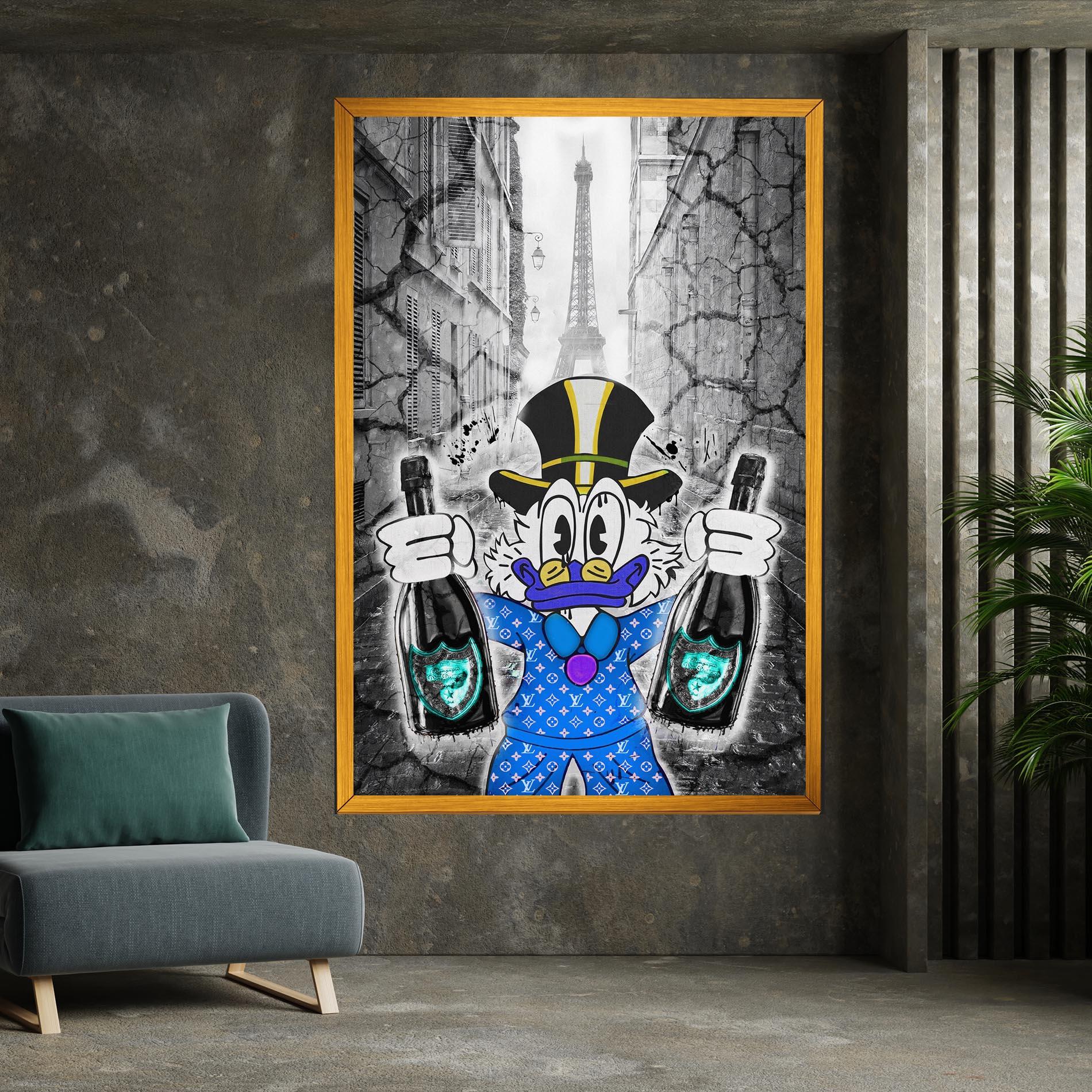 Tablou Canvas Wheres My Champagne Blue mockup 7