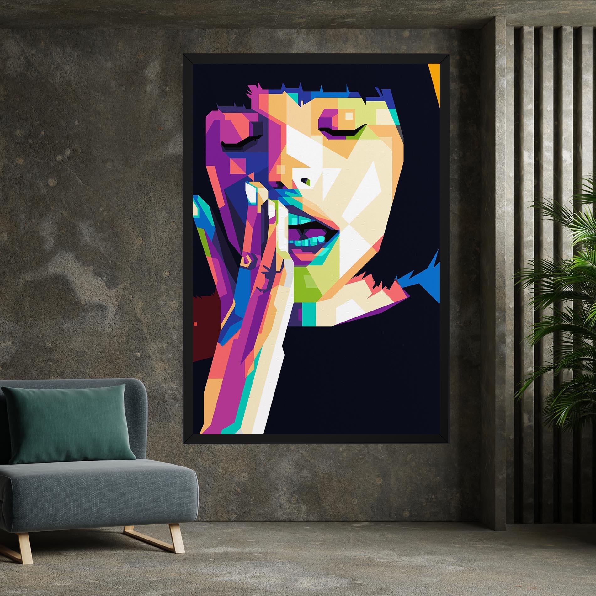 Tablou Canvas Polygonal Pretty Girl mockup 7