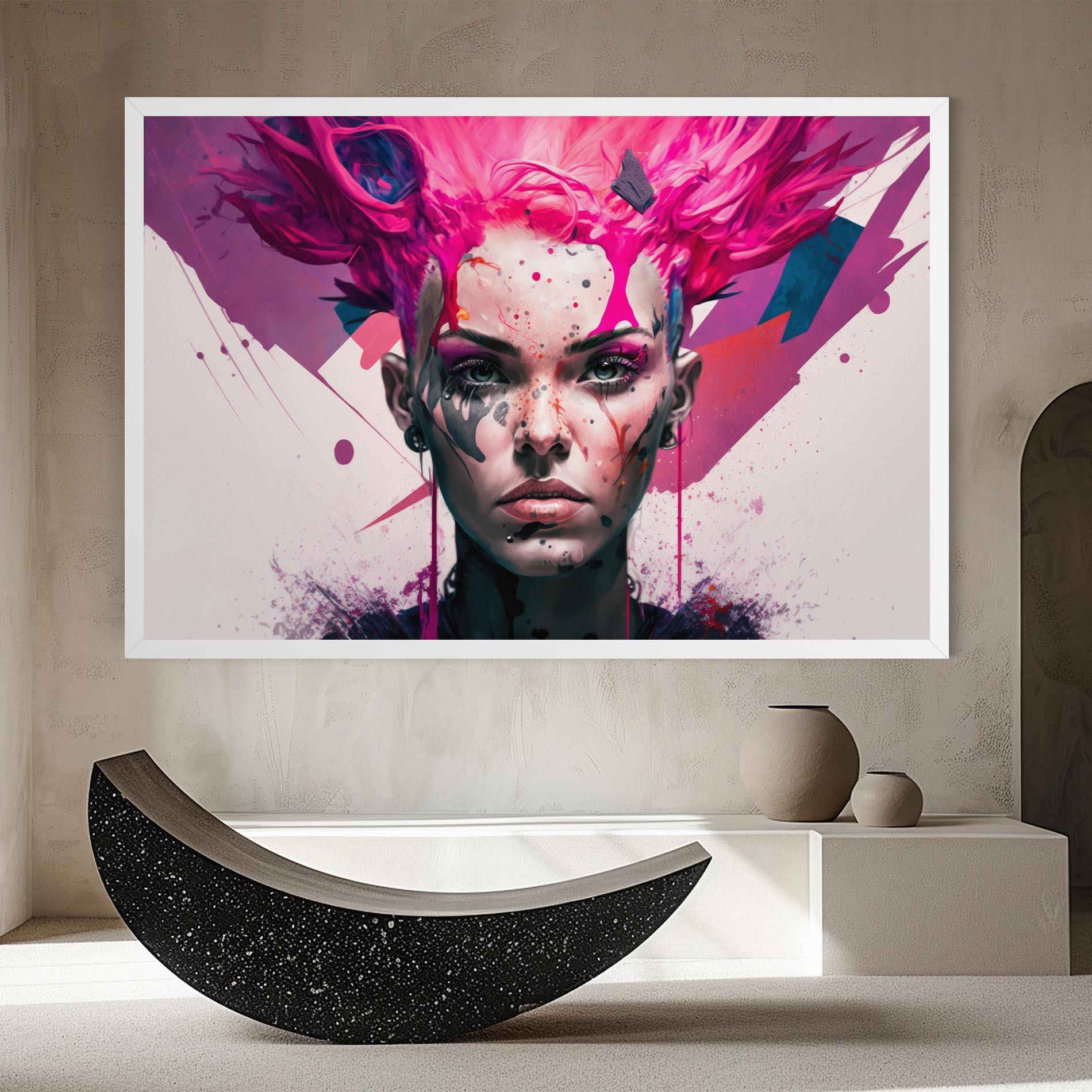 Tablou Canvas Abstract Pink Hair mockup 8