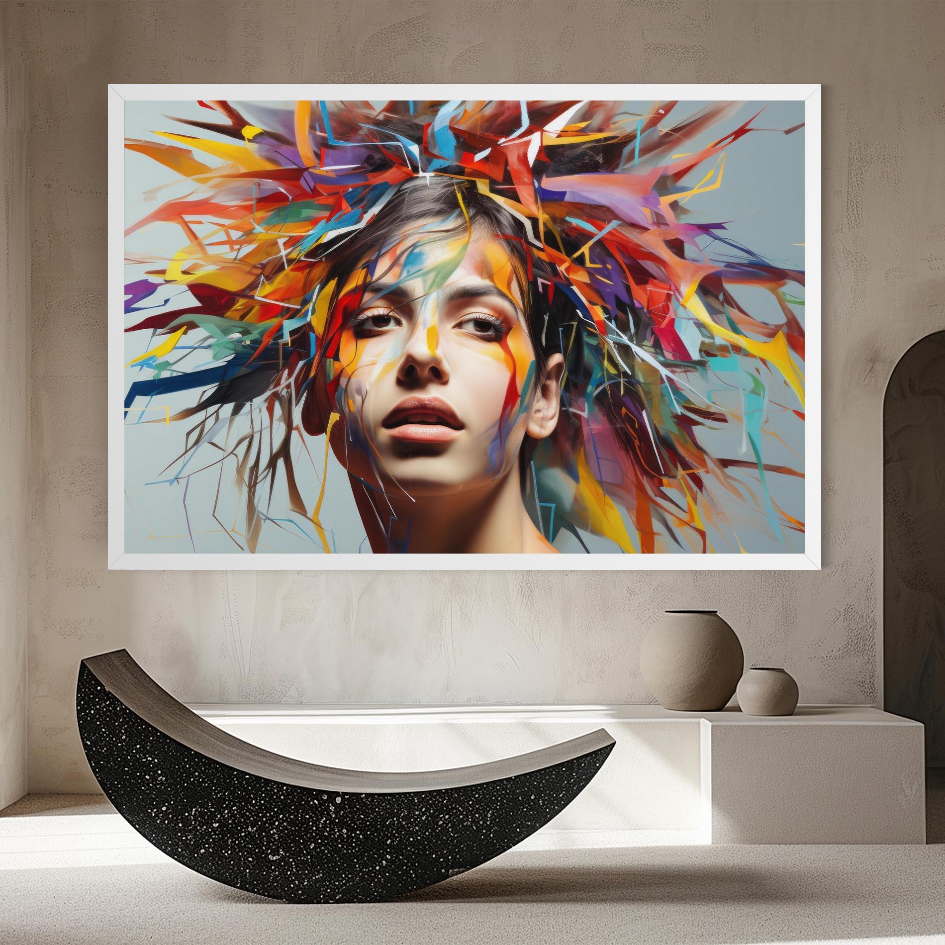 Tablou Canvas Colorful Paint Hair mockup 8