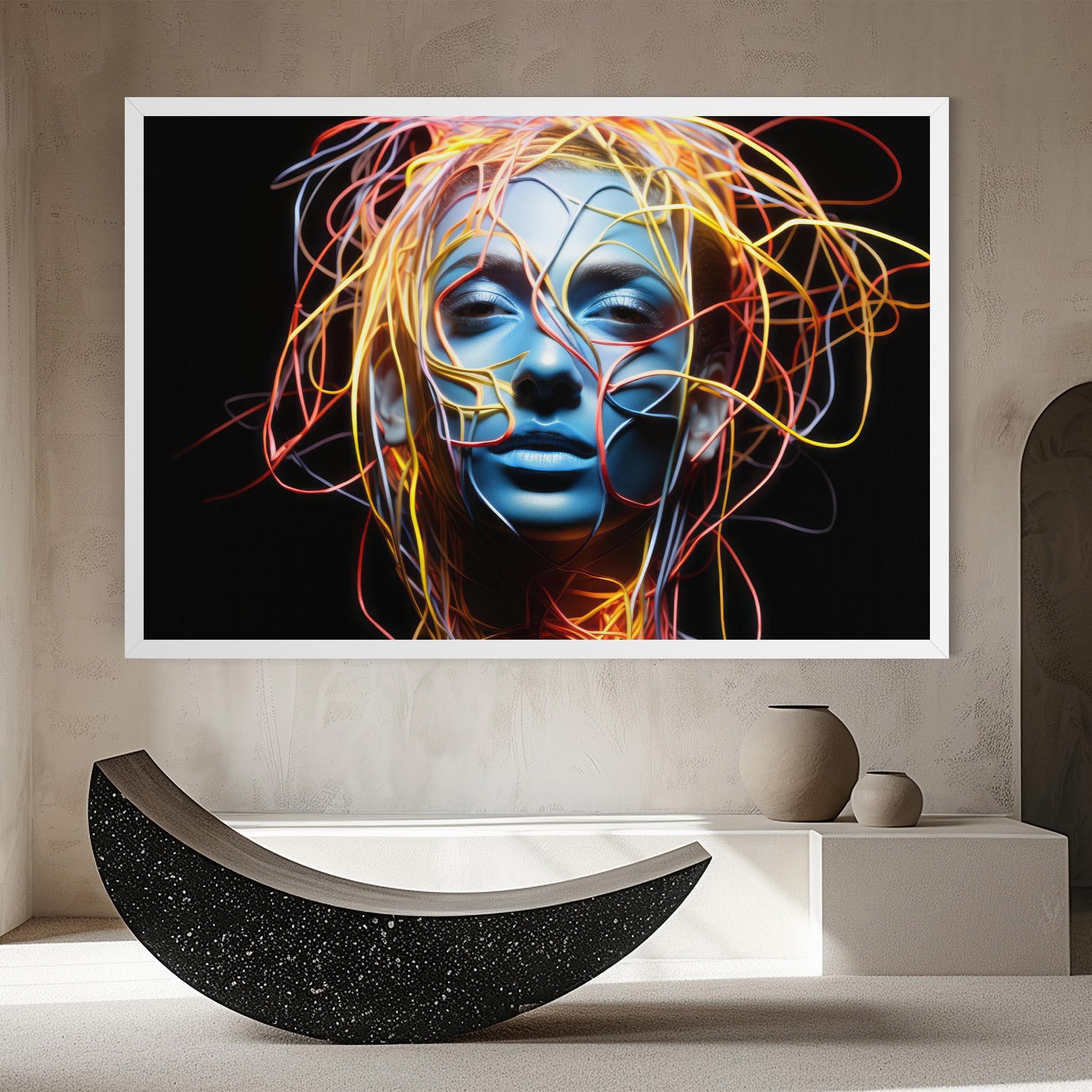 Tablou Canvas Neon Lights Hair mockup 8