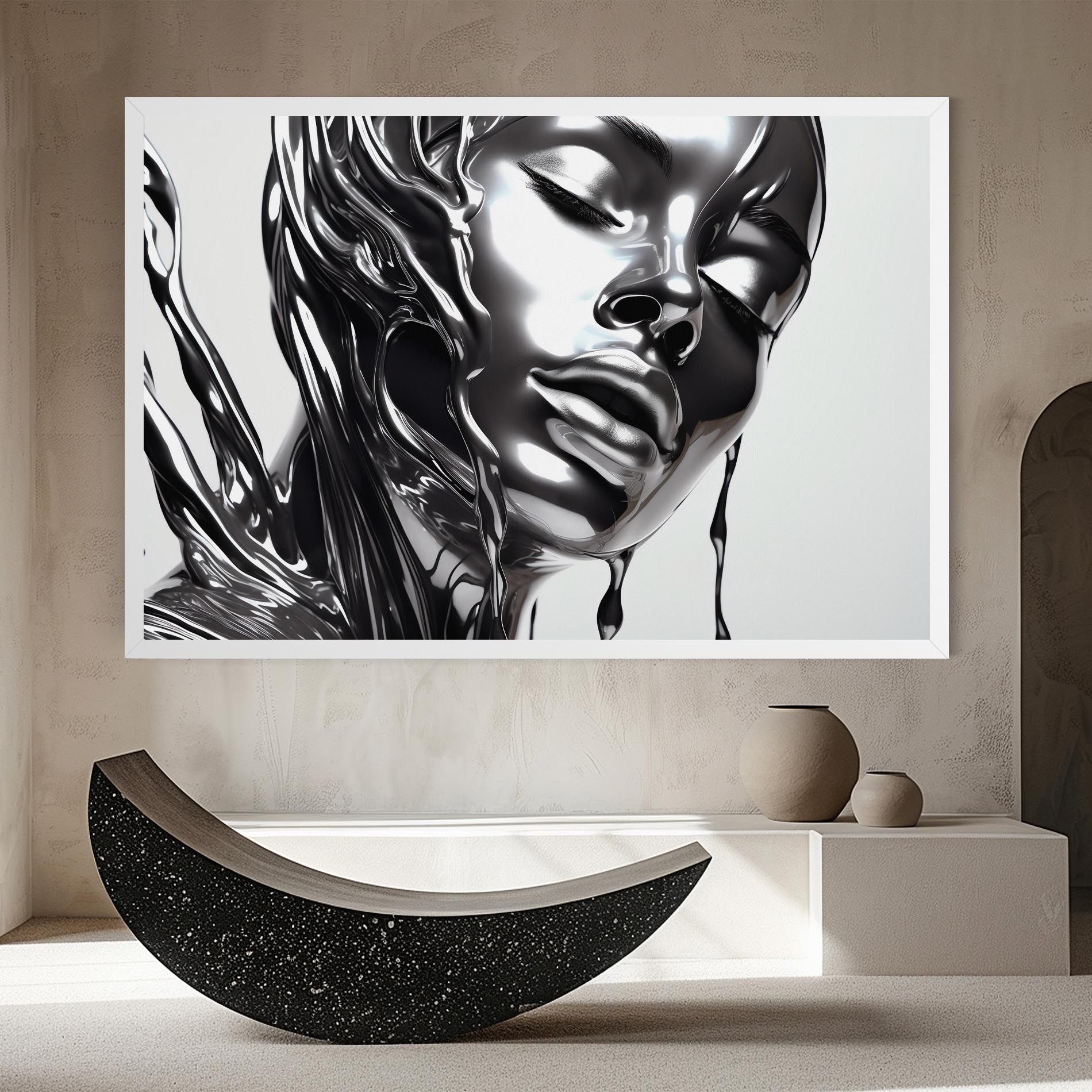 Silver Liquid Woman mockup 8