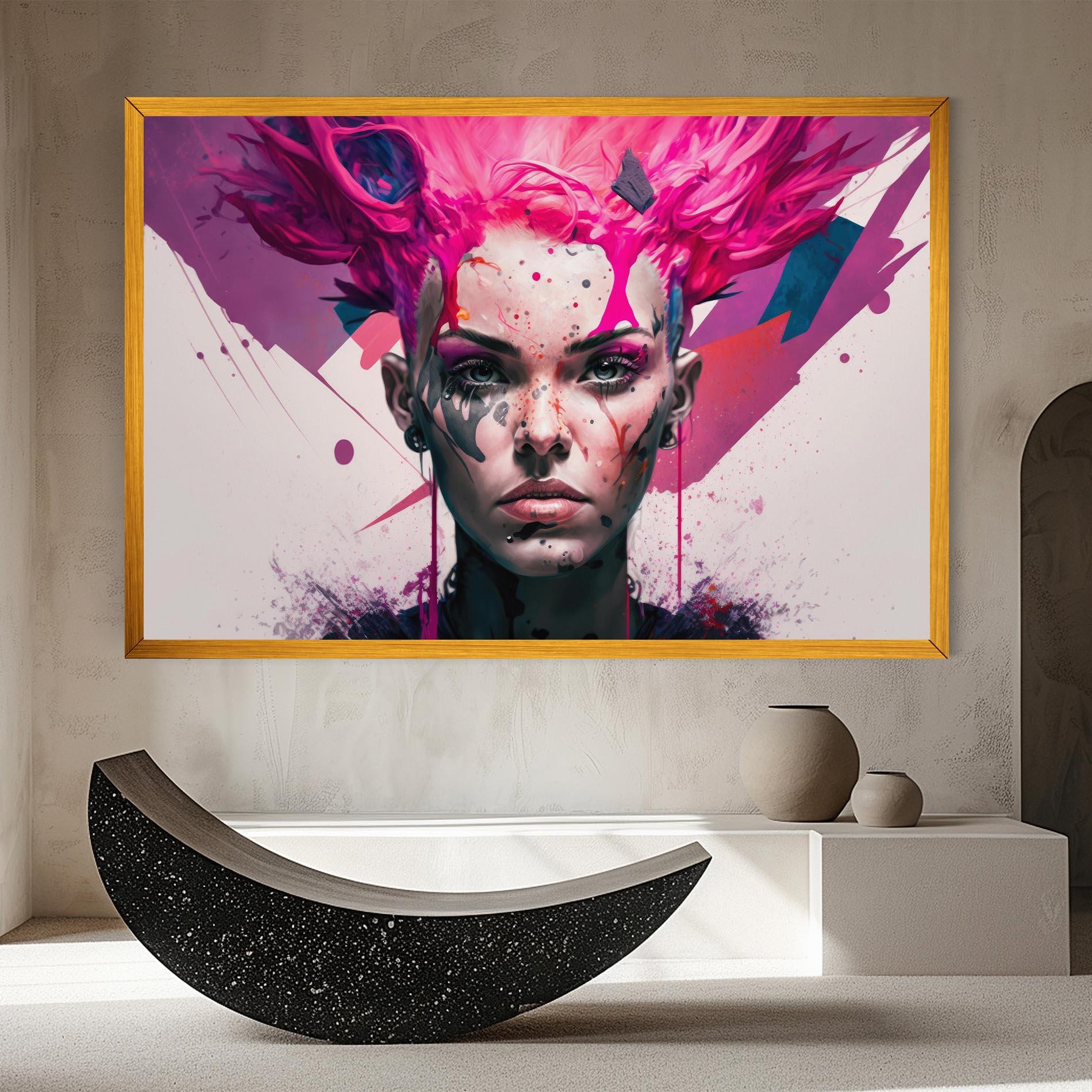 Tablou Canvas Abstract Pink Hair mockup 8