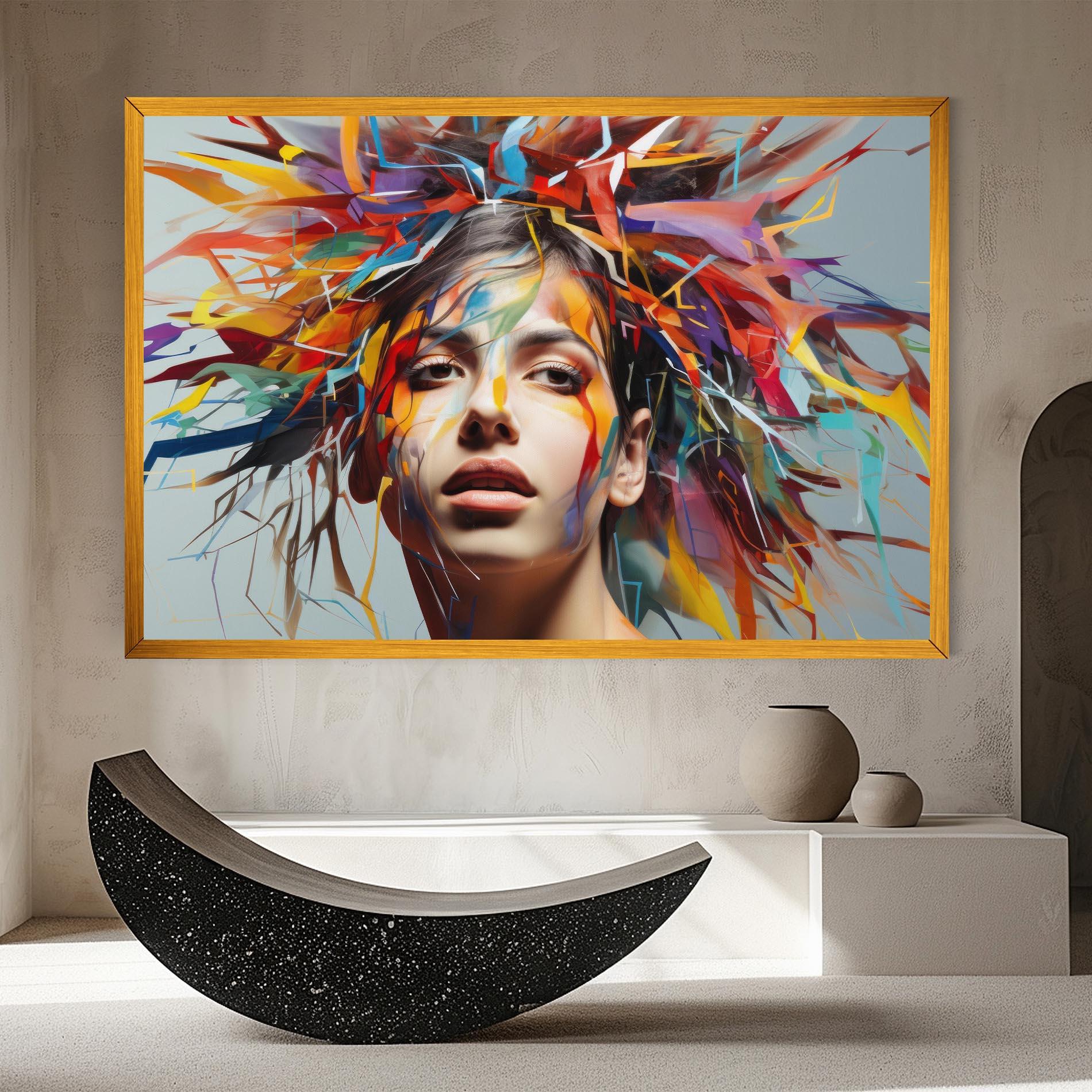 Tablou Canvas Colorful Paint Hair mockup 8