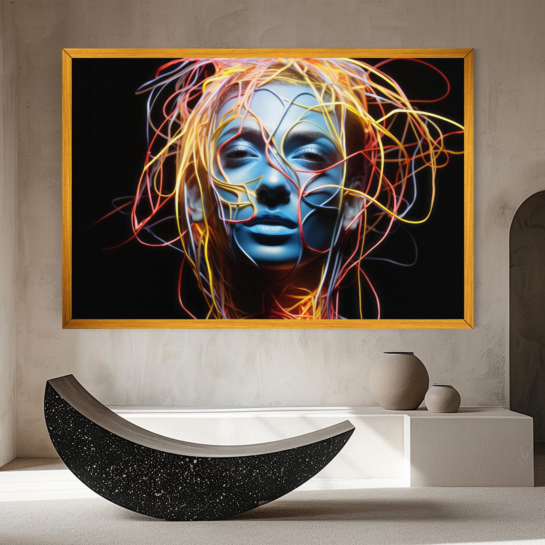 Tablou Canvas Neon Lights Hair mockup 8