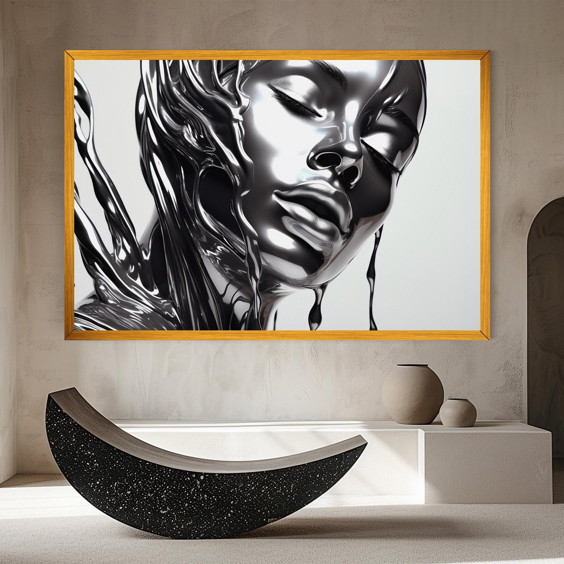 Tablou Canvas Silver Liquid Woman mockup 8