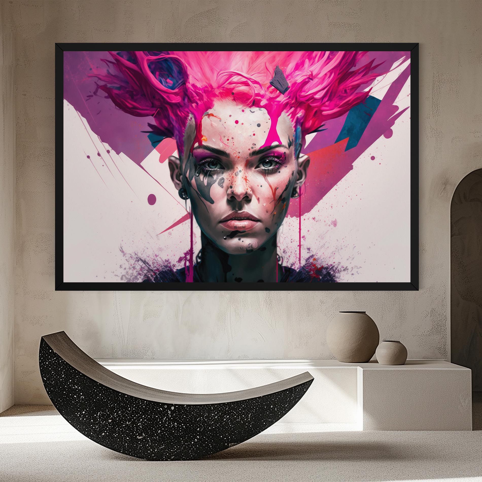 Abstract Pink Hair mockup 8