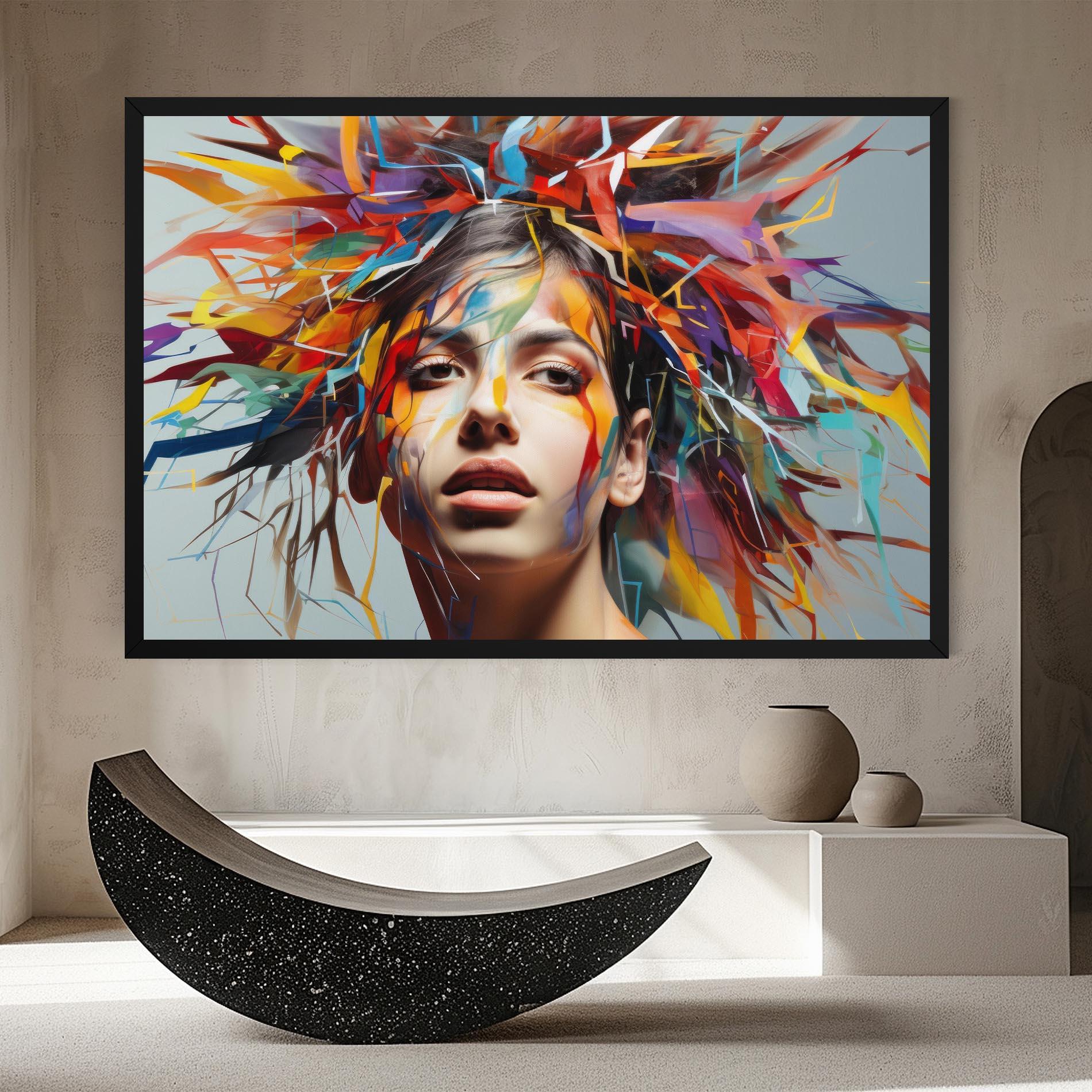 Tablou Canvas Colorful Paint Hair mockup 8