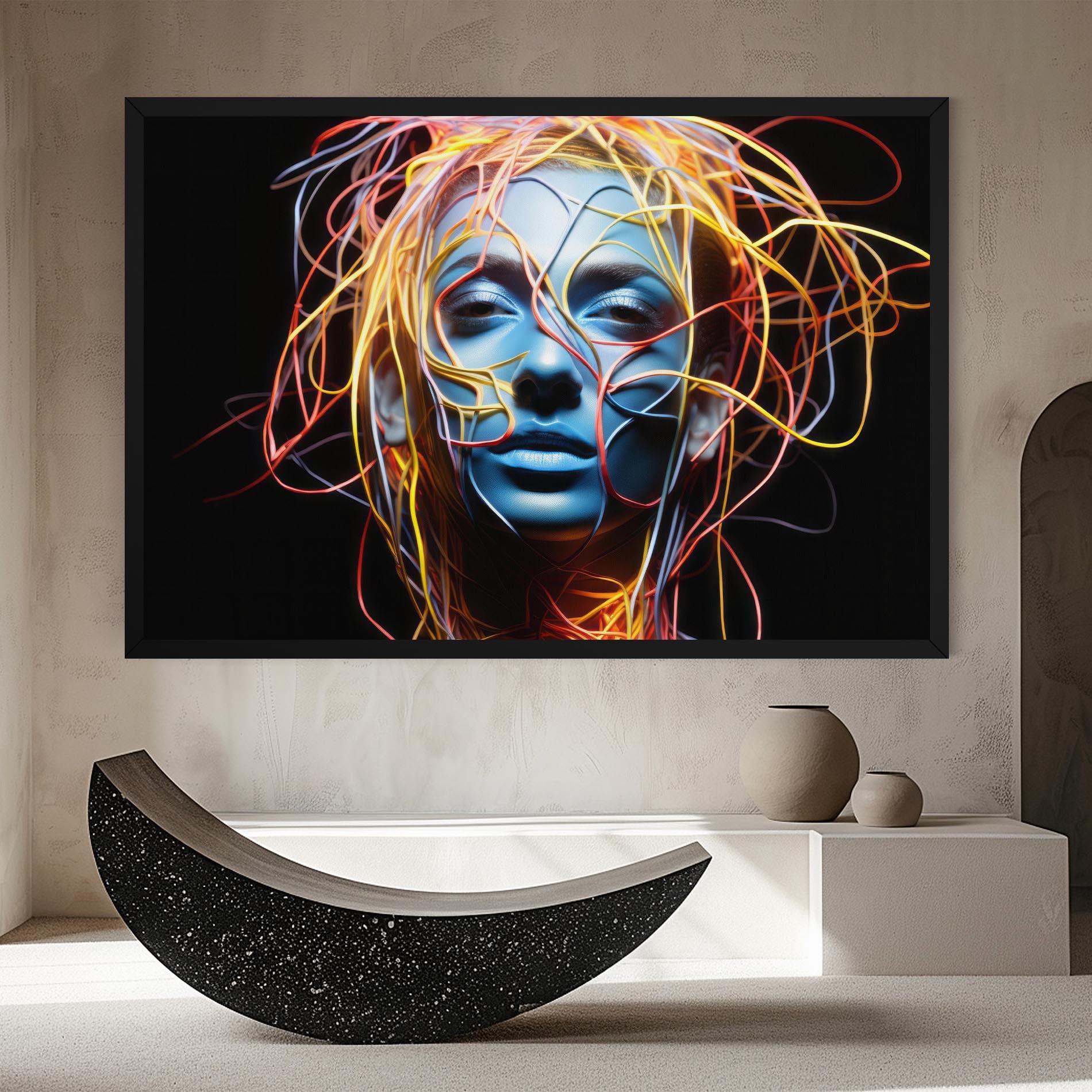 Tablou Canvas Neon Lights Hair mockup 8