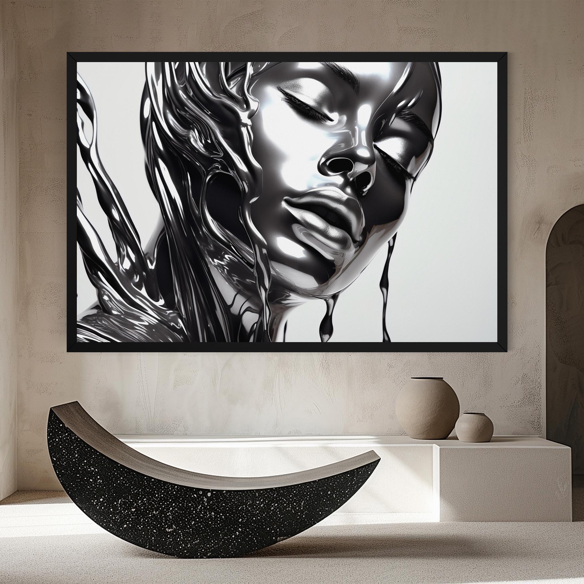 Tablou Canvas Silver Liquid Woman mockup 8
