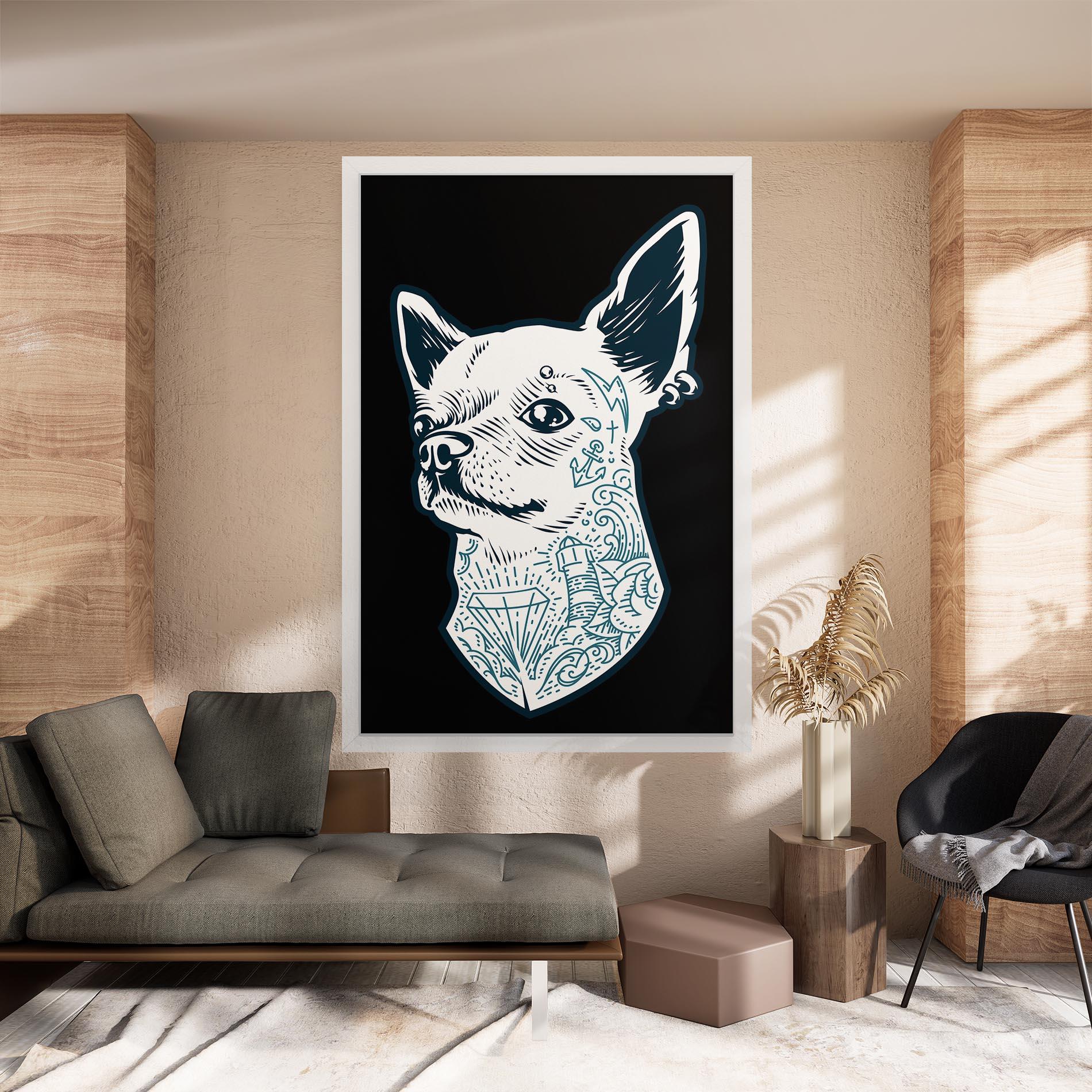 Tablou Canvas Chihuahua Tattoo mockup 8