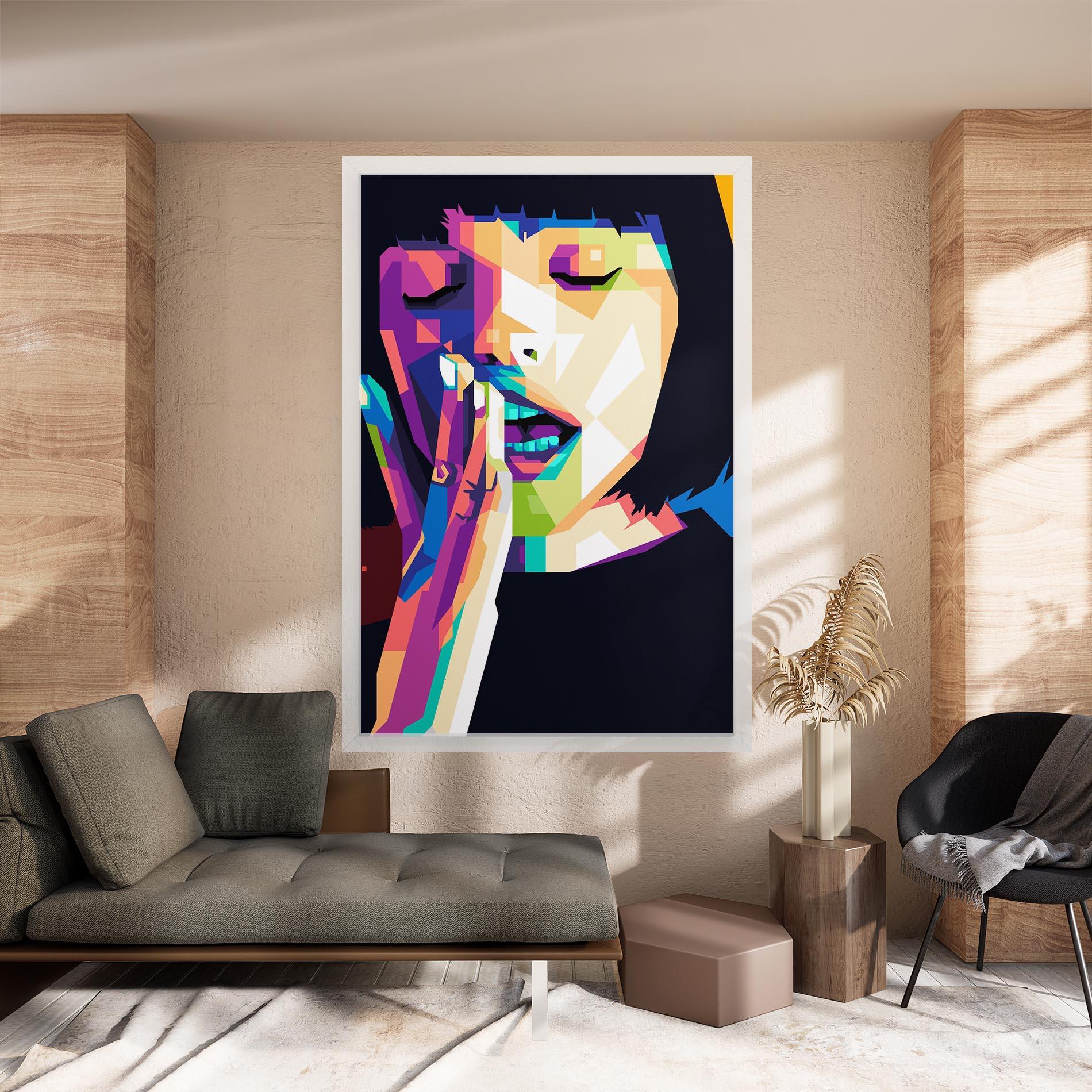 Tablou Canvas Polygonal Pretty Girl mockup 8