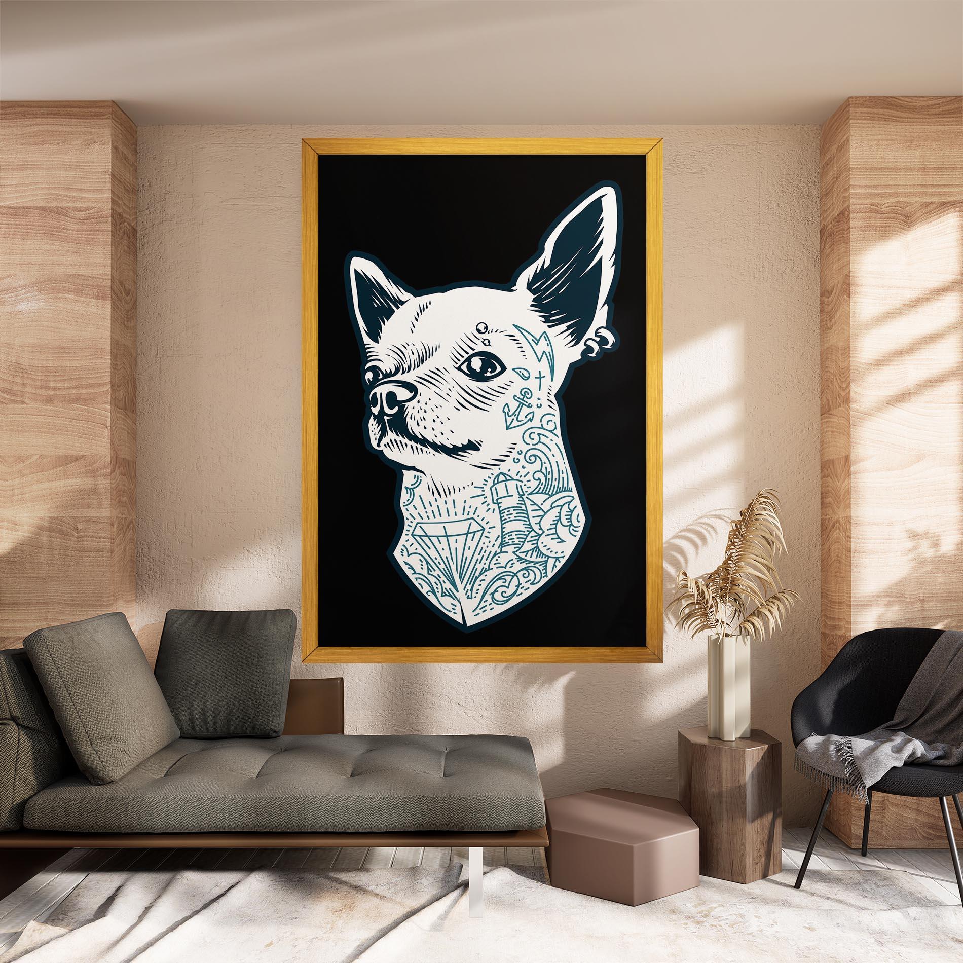 Tablou Canvas Chihuahua Tattoo mockup 8