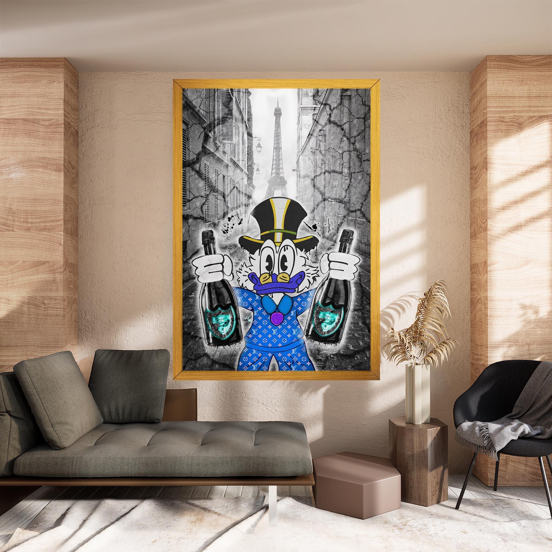 Tablou Canvas Wheres My Champagne Blue mockup 8