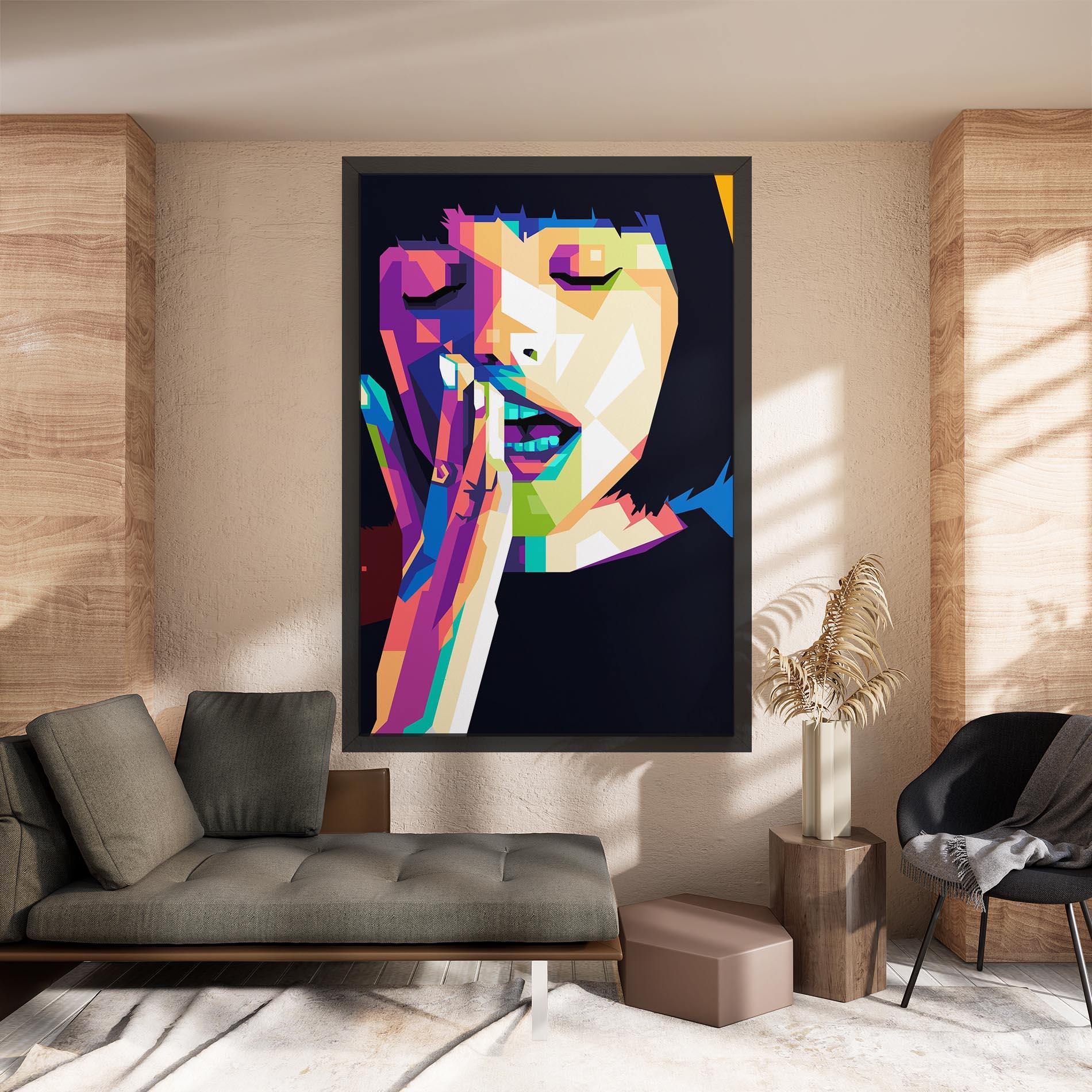 Tablou Canvas Polygonal Pretty Girl mockup 8