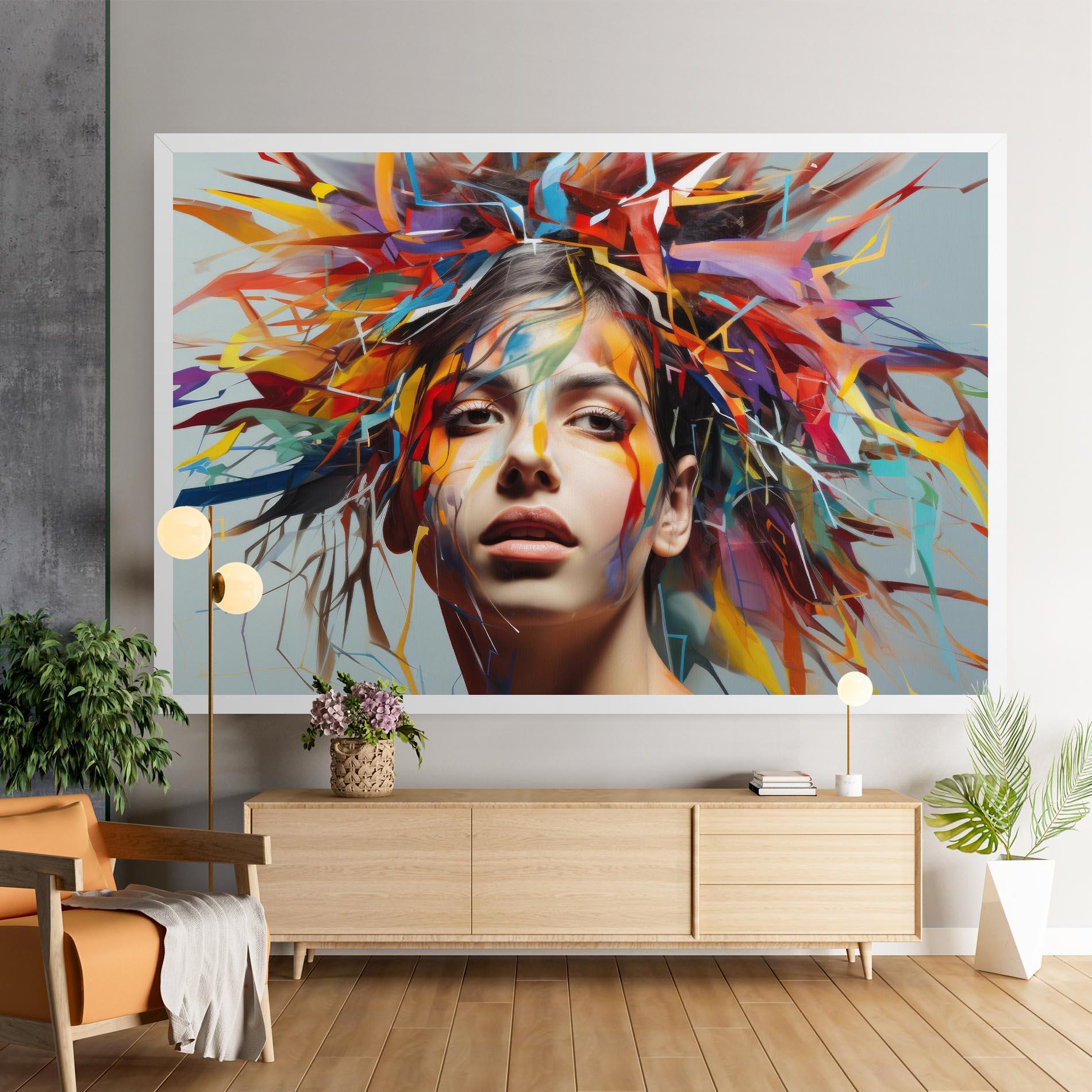 Tablou Canvas Colorful Paint Hair mockup 9