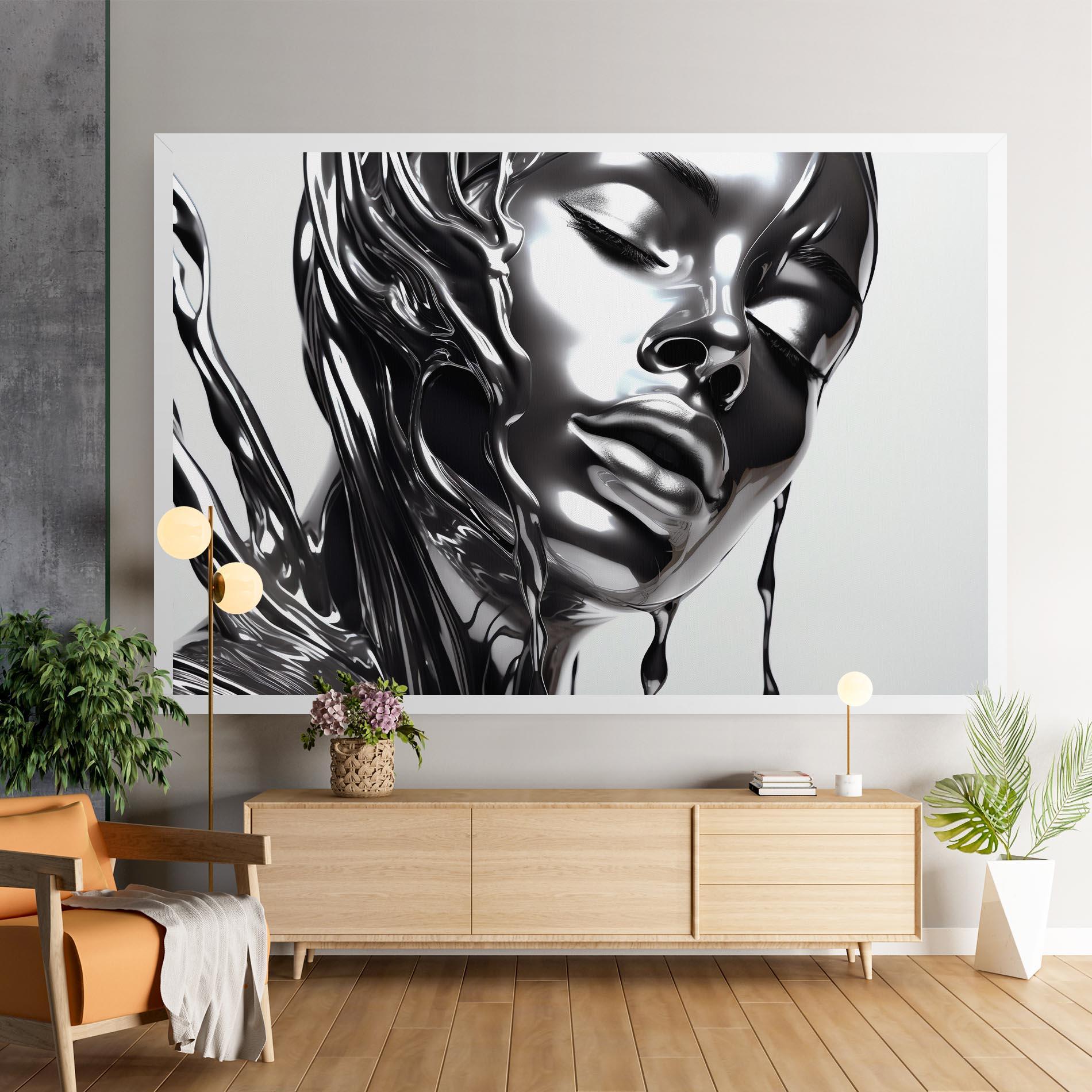 Tablou Canvas Silver Liquid Woman mockup 9