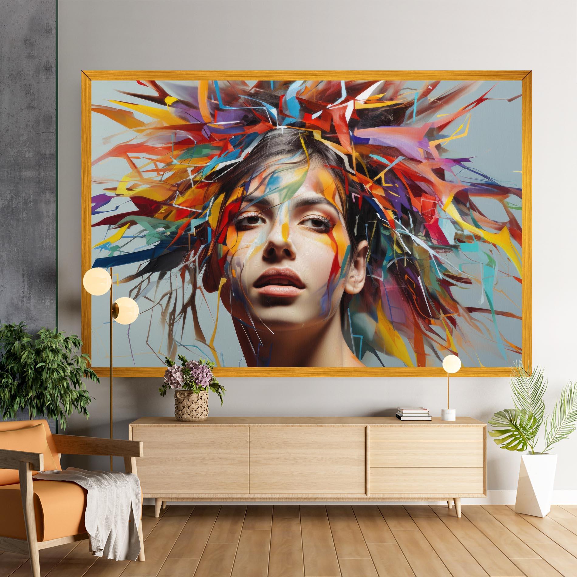 Tablou Canvas Colorful Paint Hair mockup 9