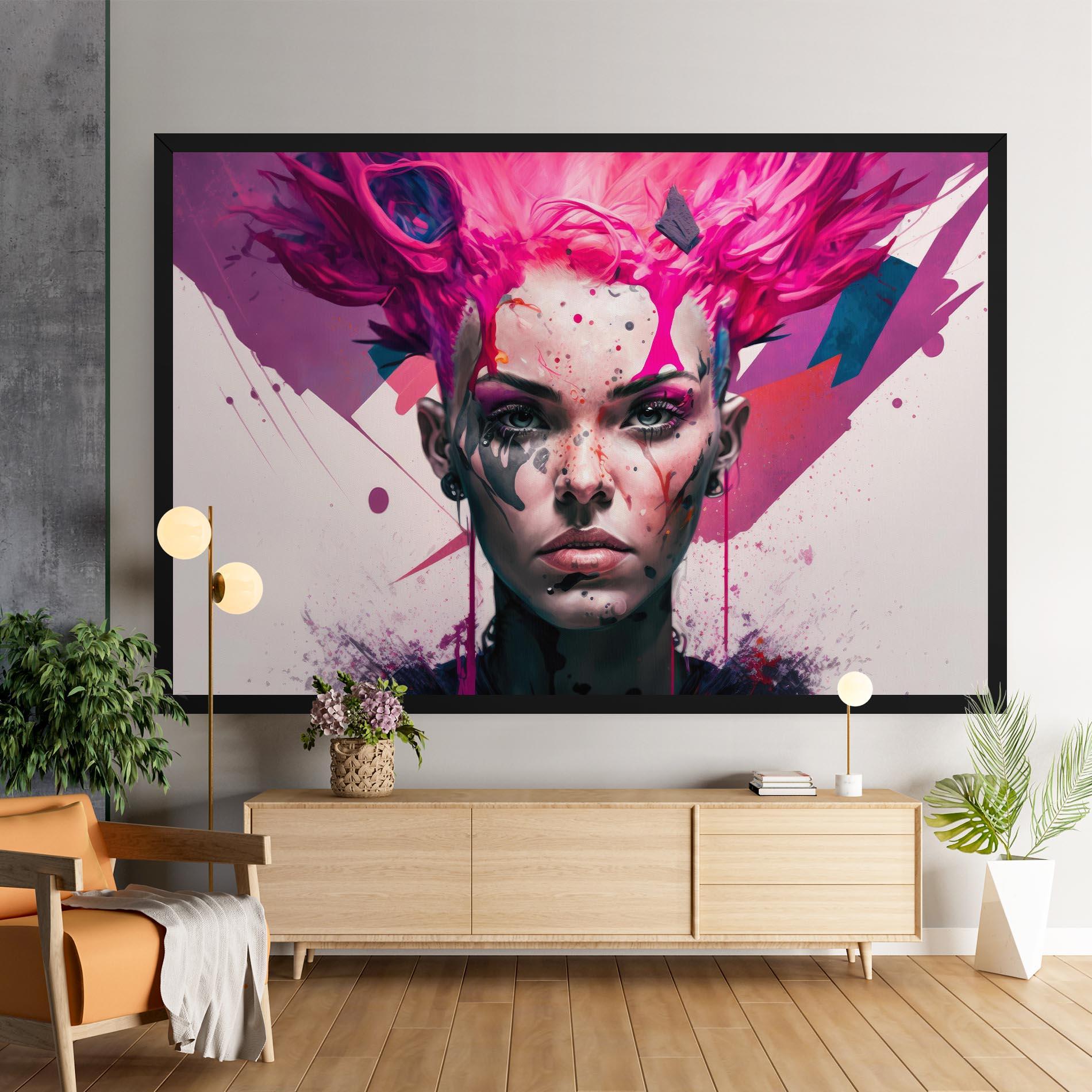 Tablou Canvas Abstract Pink Hair mockup 9