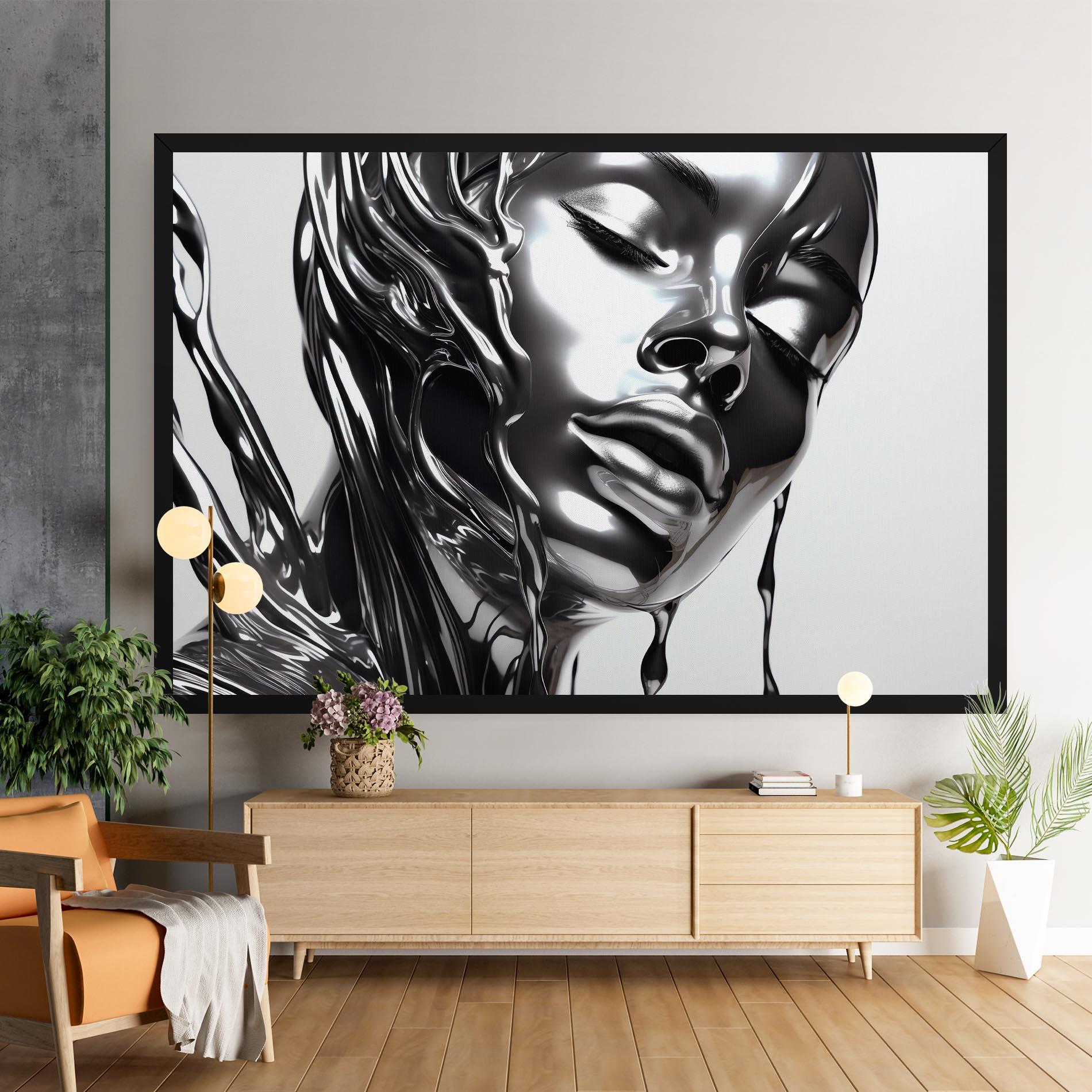 Tablou Canvas Silver Liquid Woman mockup 9