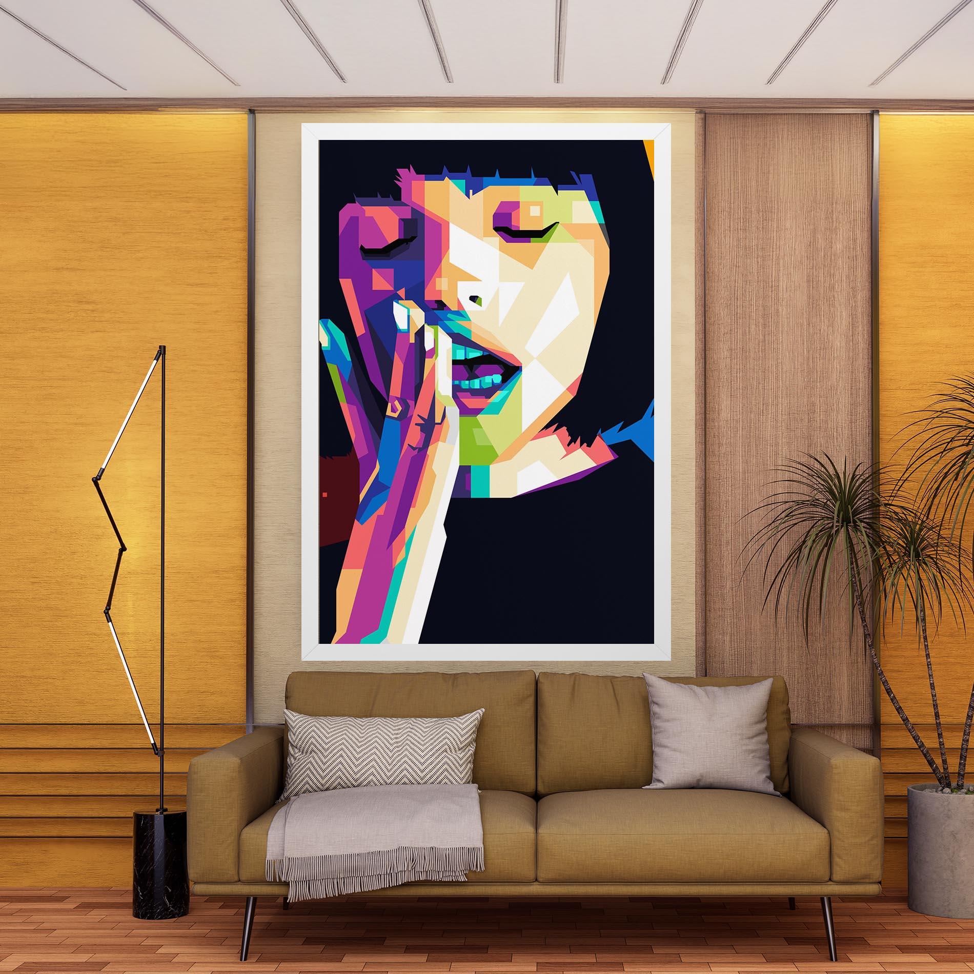 Tablou Canvas Polygonal Pretty Girl mockup 9