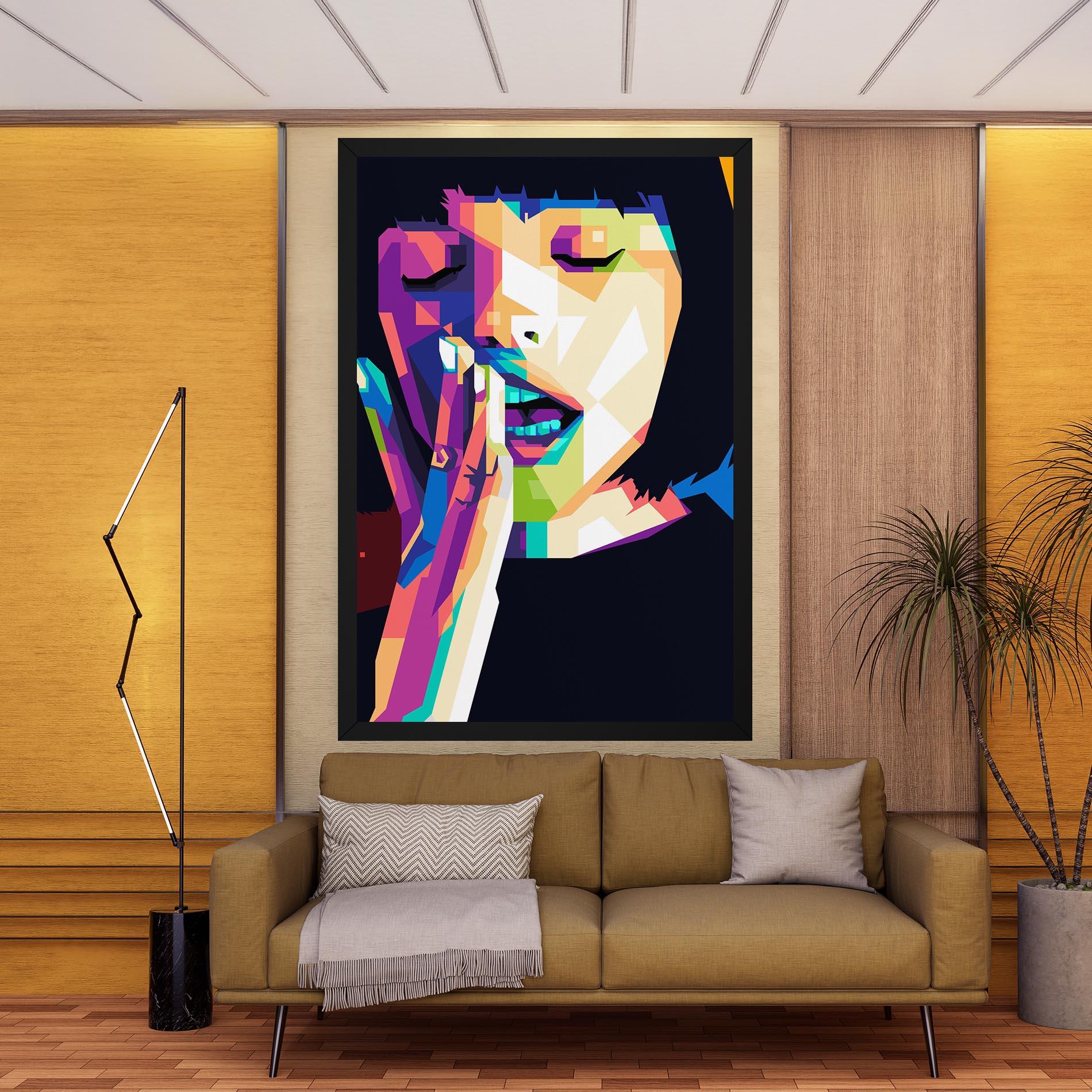 Tablou Canvas Polygonal Pretty Girl mockup 9