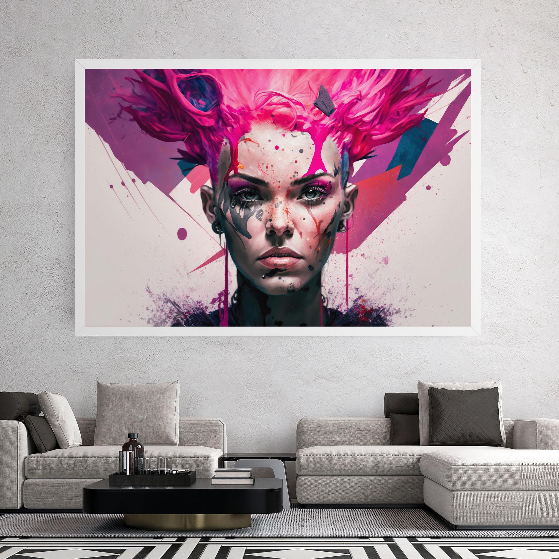 Tablou Canvas Abstract Pink Hair mockup 2