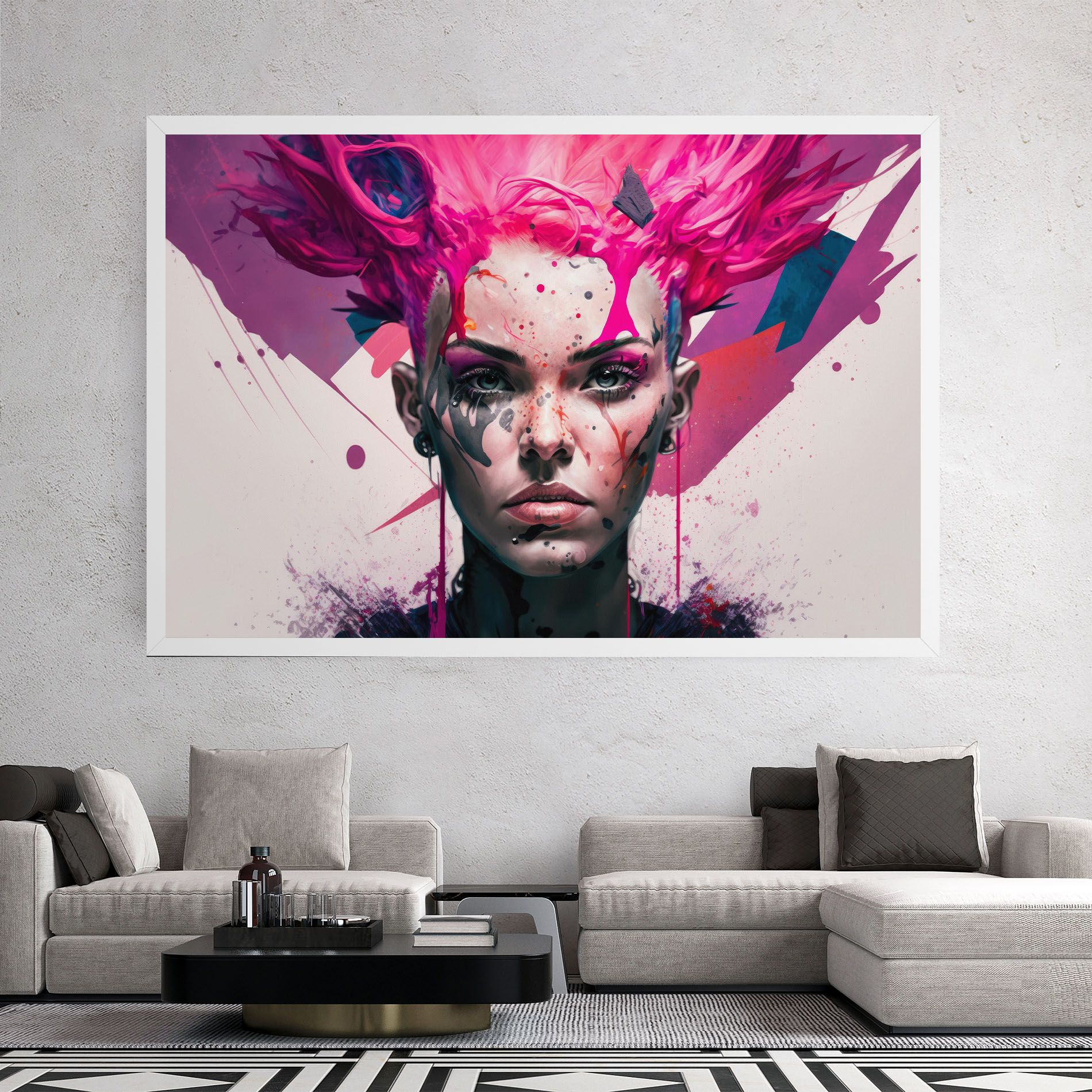 Abstract Pink Hair mockup 2