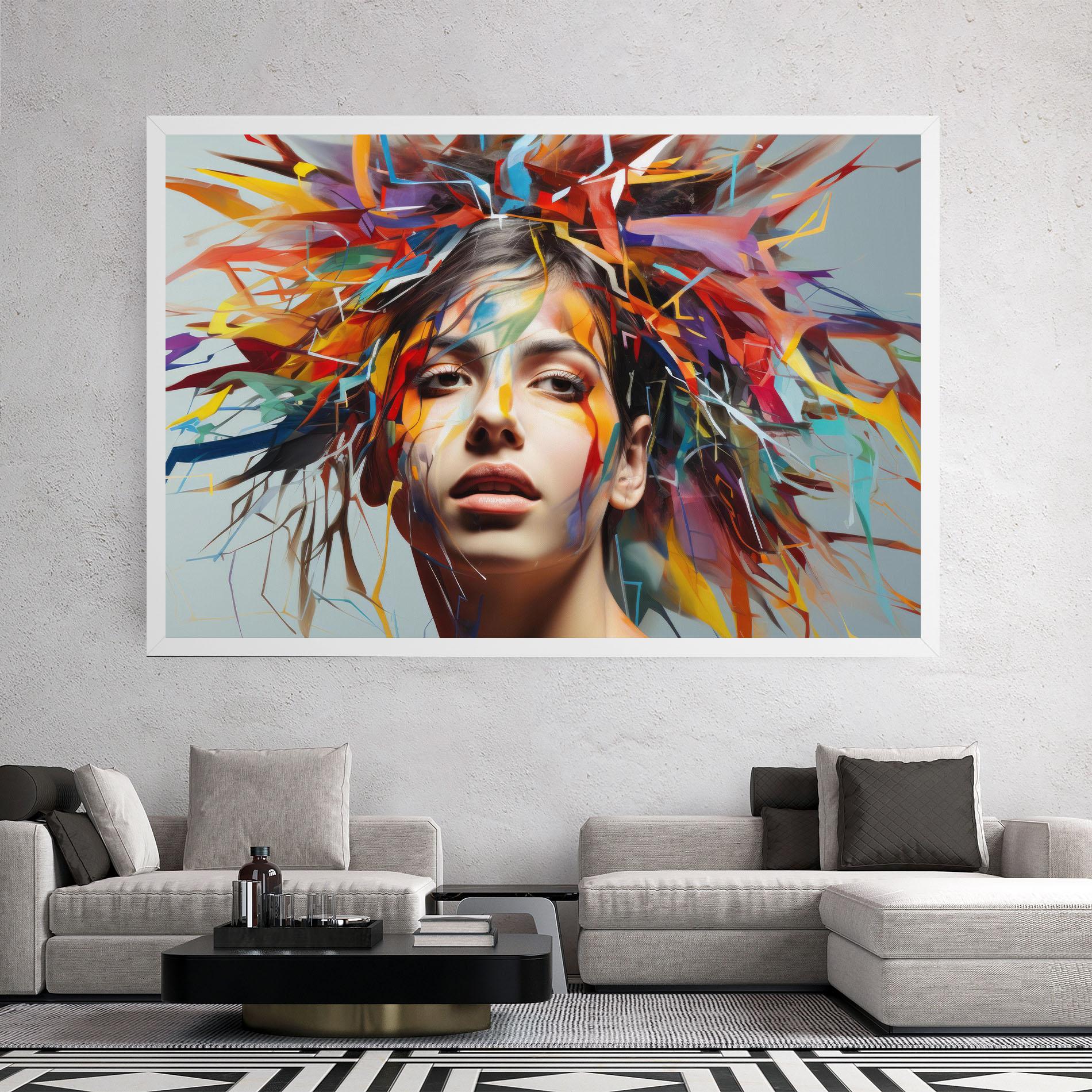 Tablou Canvas Colorful Paint Hair mockup 2