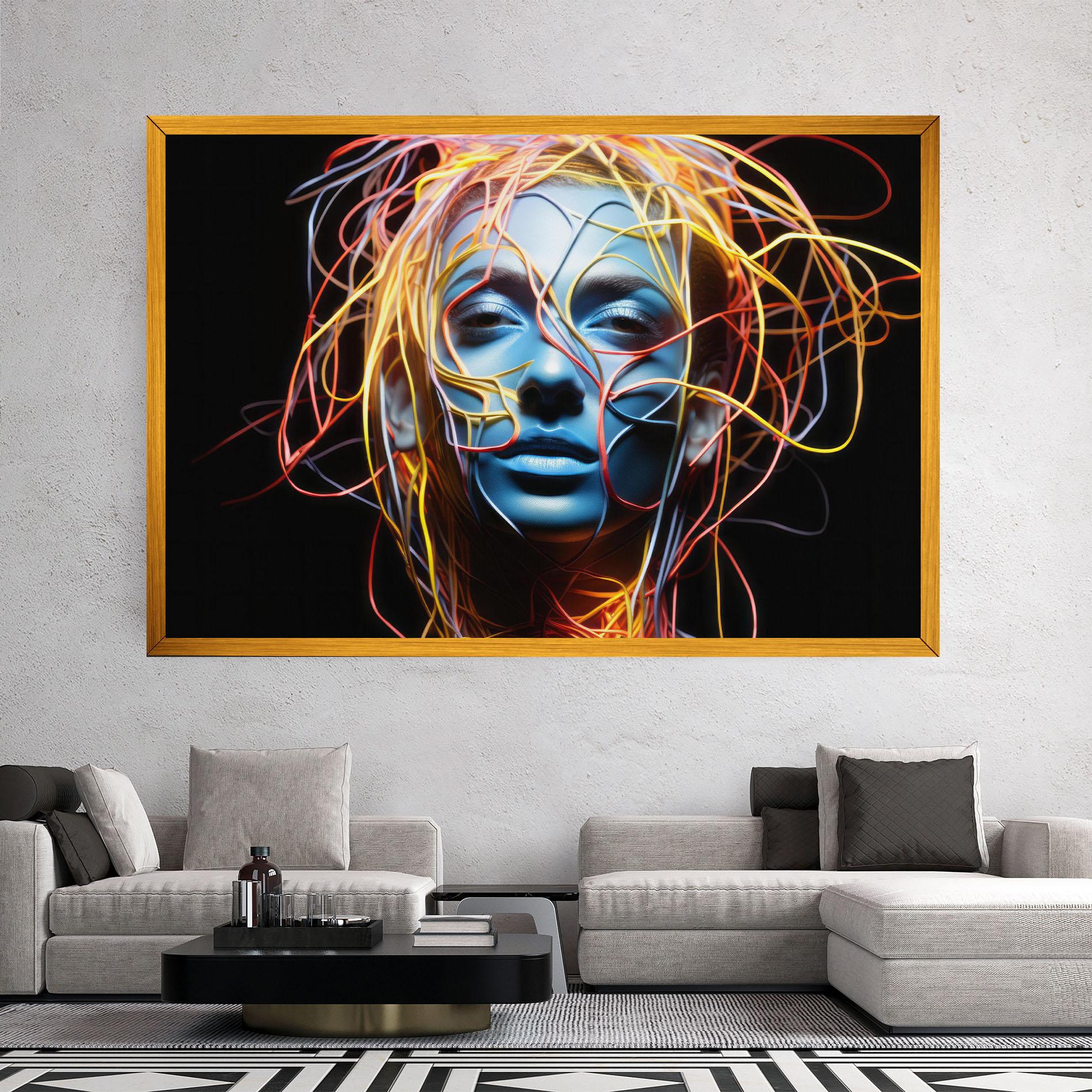 Tablou Canvas Neon Lights Hair mockup 2