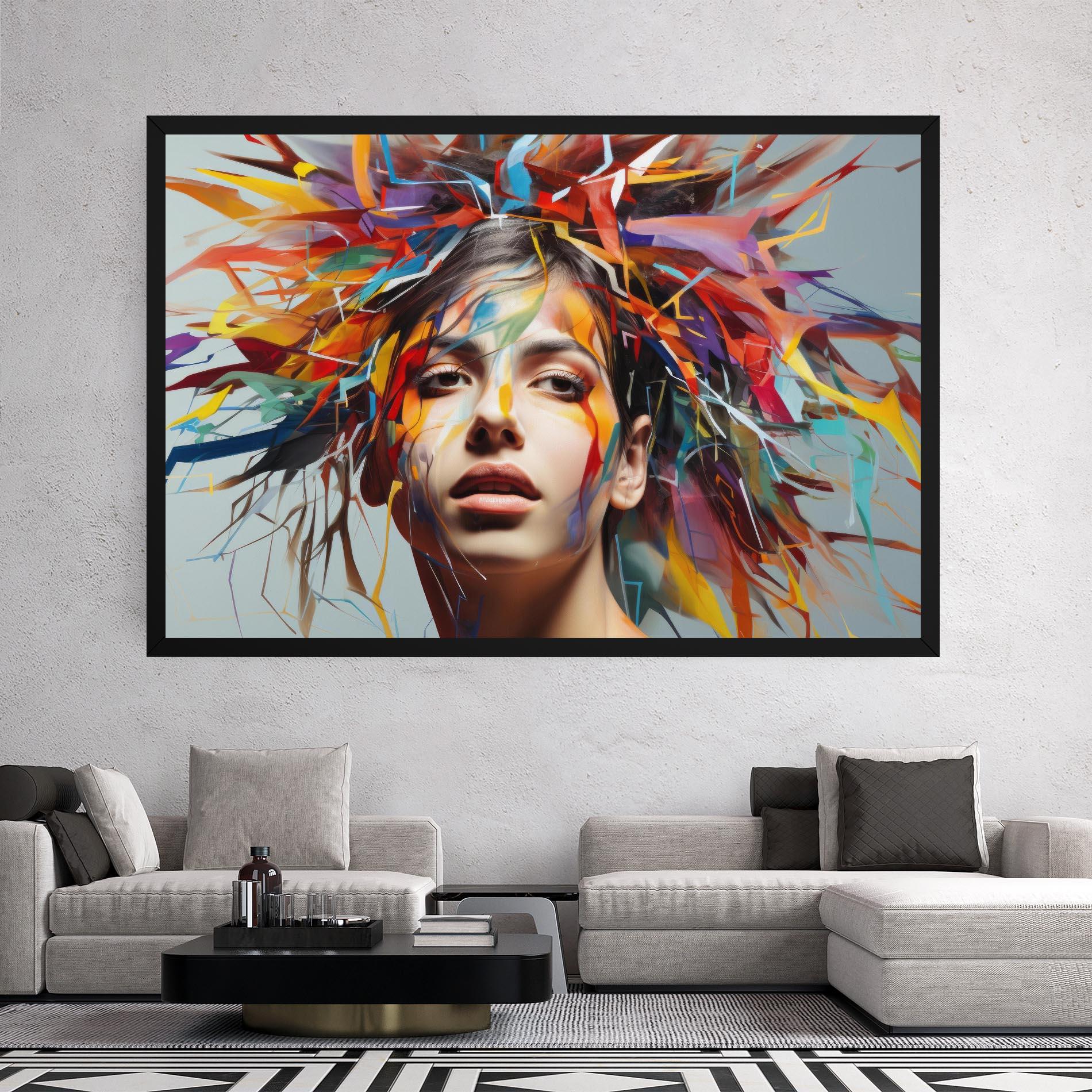 Tablou Canvas Colorful Paint Hair mockup 2