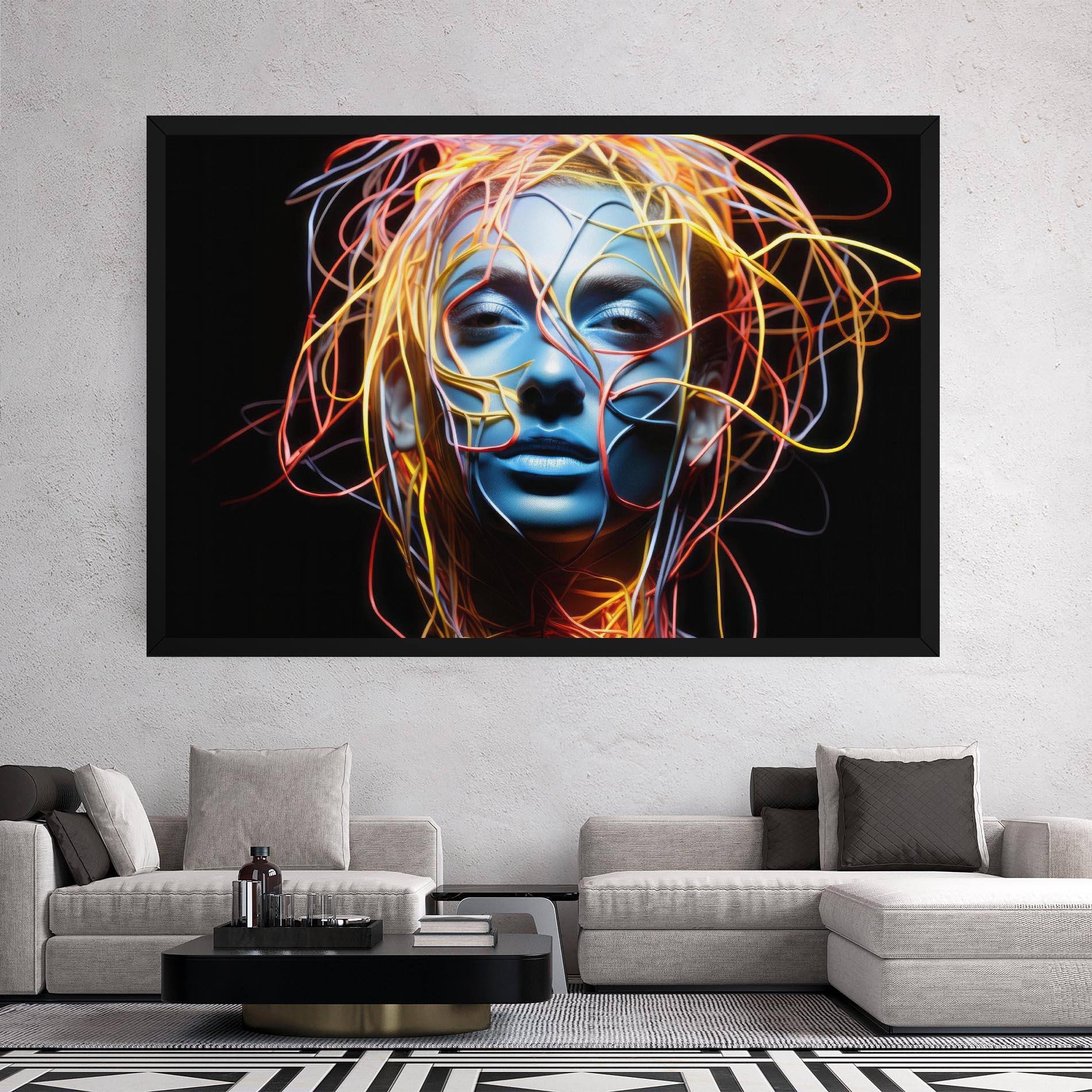 Tablou Canvas Neon Lights Hair mockup 2