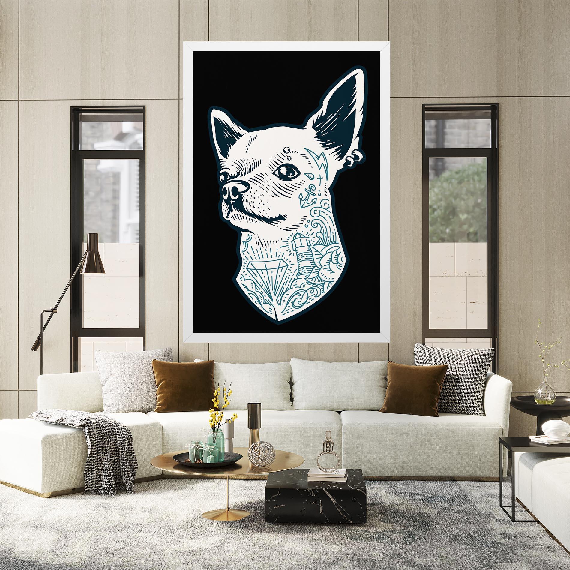 Tablou Canvas Chihuahua Tattoo mockup 2