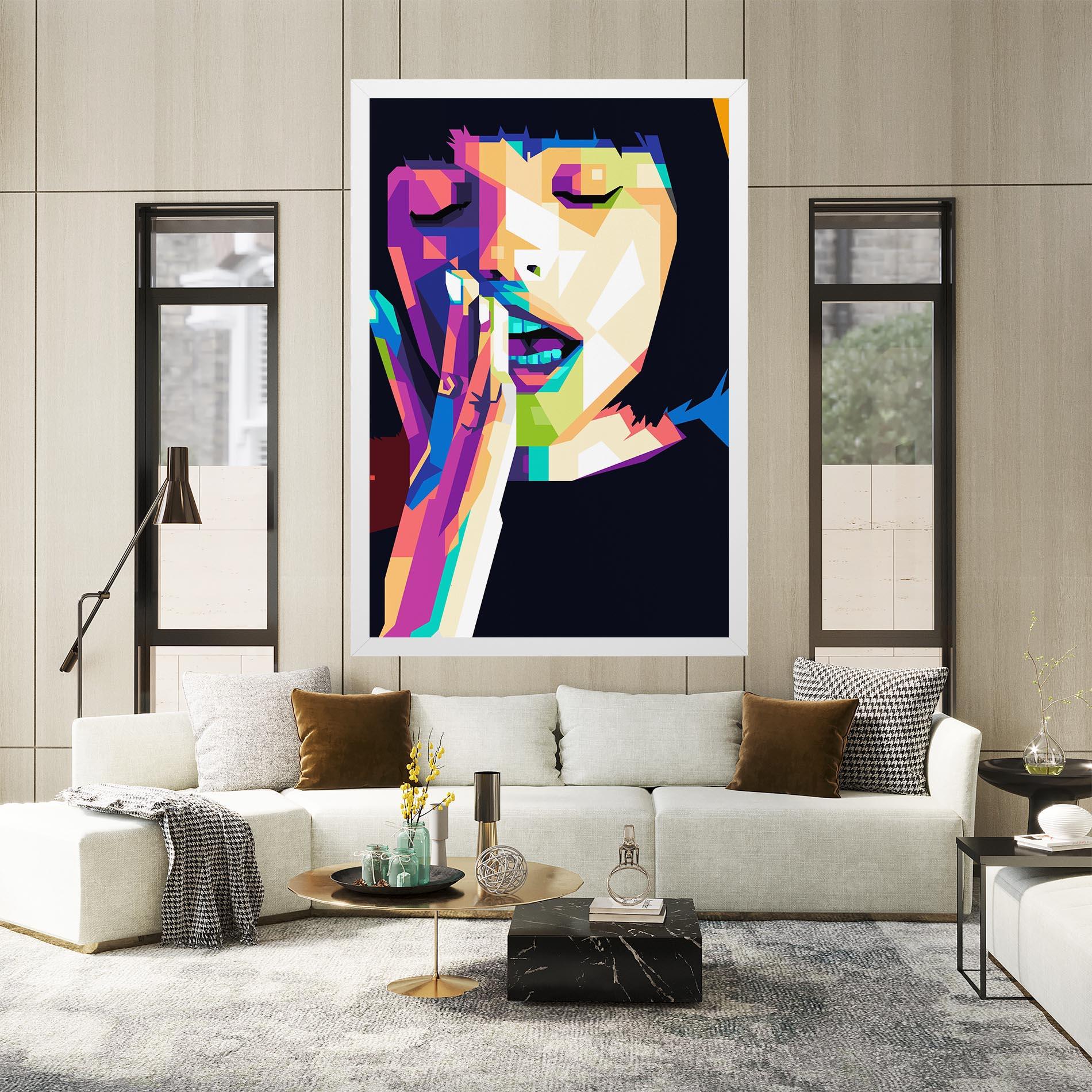 Tablou Canvas Polygonal Pretty Girl mockup 2